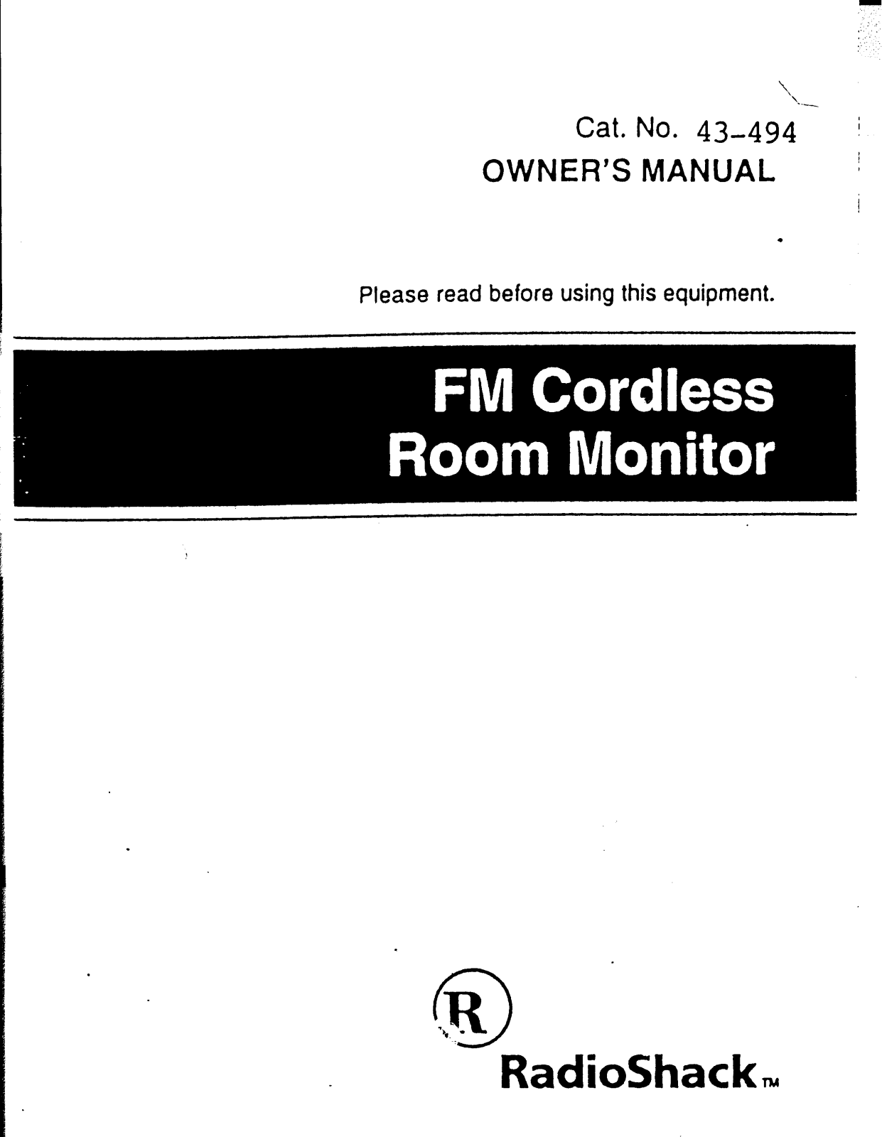 Radio Shack 4300494R User Manual