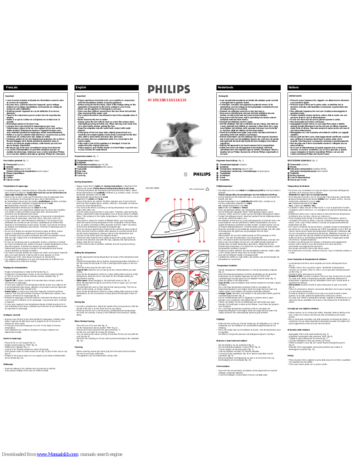 Philips HI108/00, HI108/01, HI114/28, HI108/28, HI114/99 User Manual