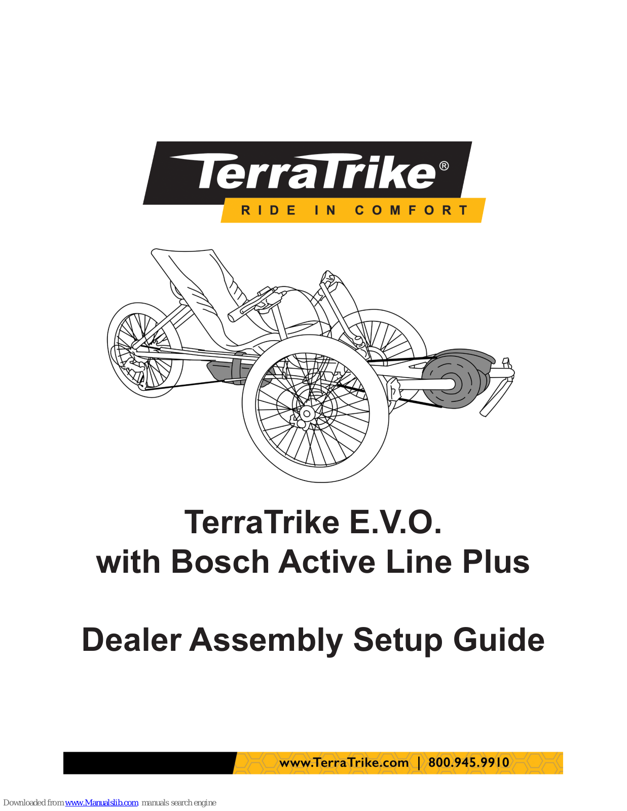 TerraTrike E.V.O. with Bosch Active Line Plus Dealer Assembly Setup Manual