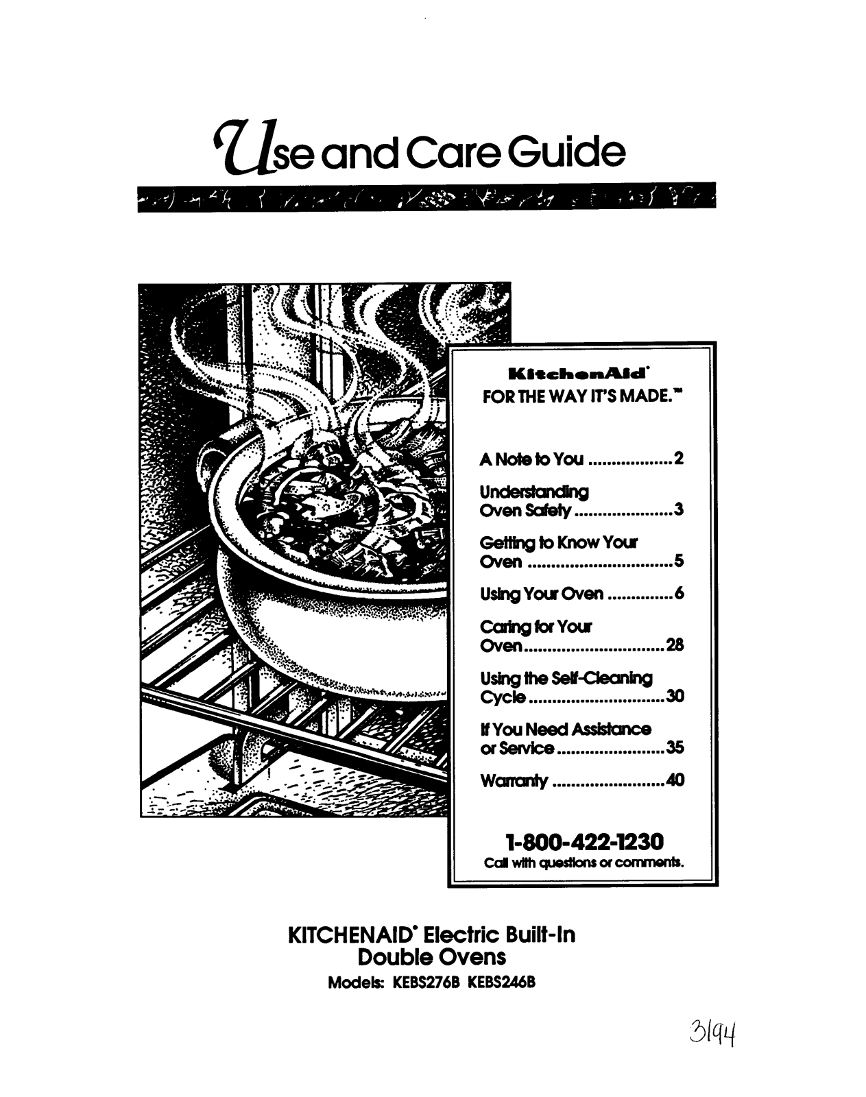 KitchenAid KEB246B, KEBS276B User Manual