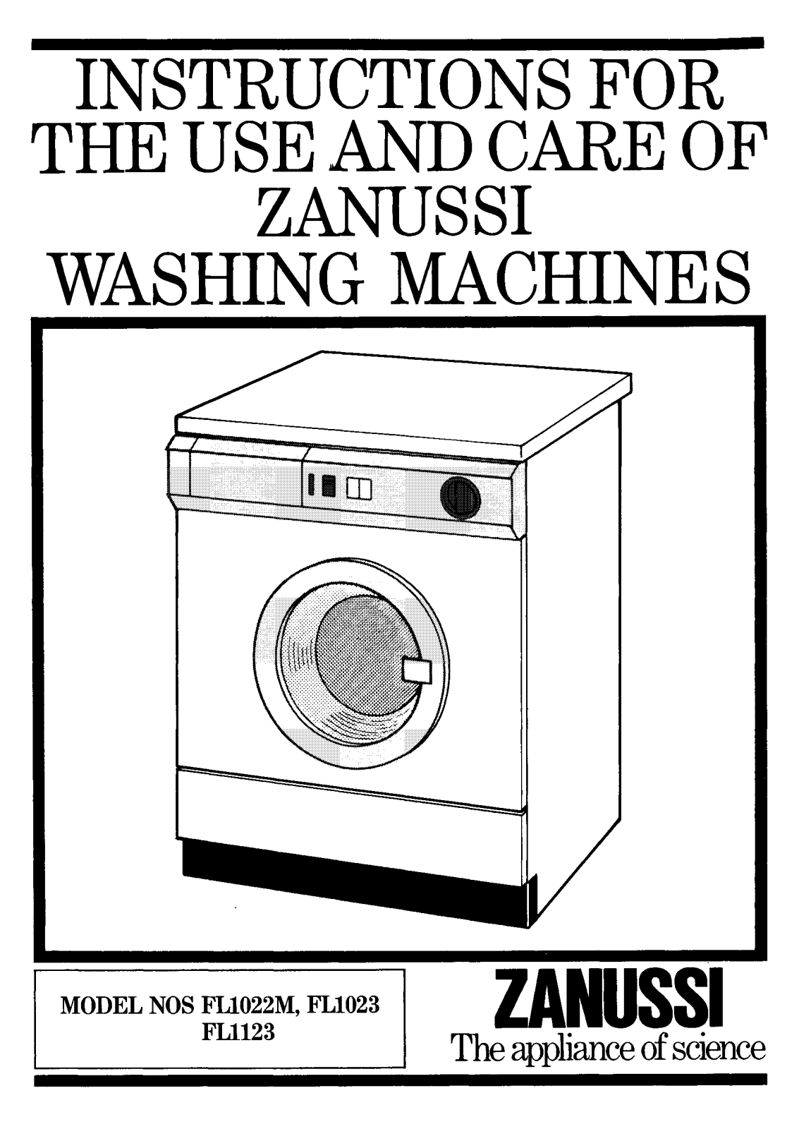 Zanussi FL1022M, FL1023, FL1022B, FL1022W User Manual