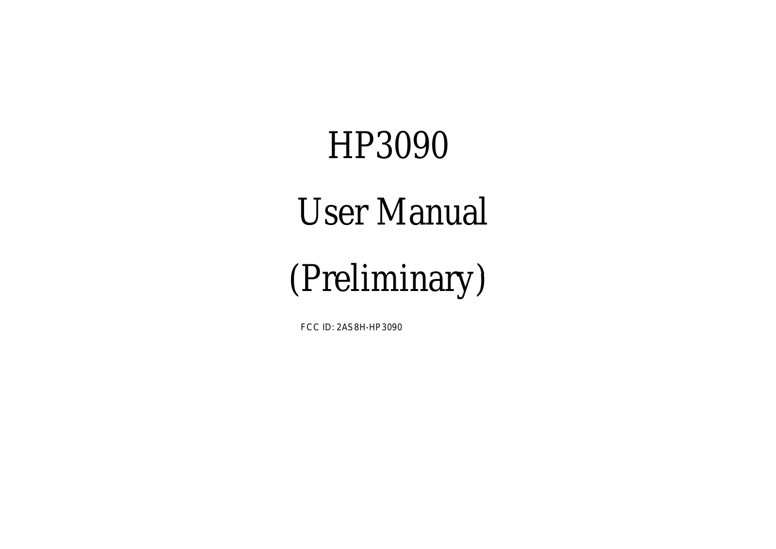 Number One Commerce HP3090 User Manual