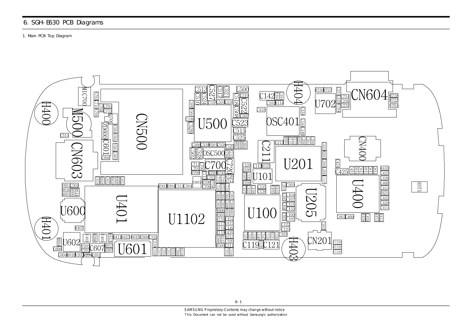 Samsung SGH-E630 PCB Diagram