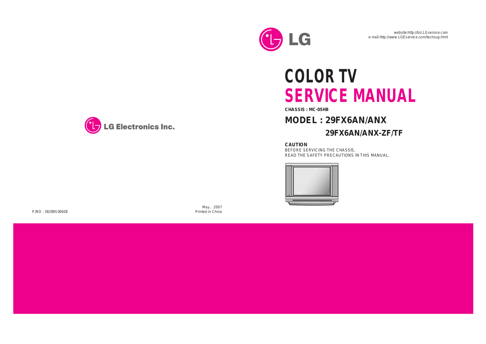 LG 29FX6AN Schematic