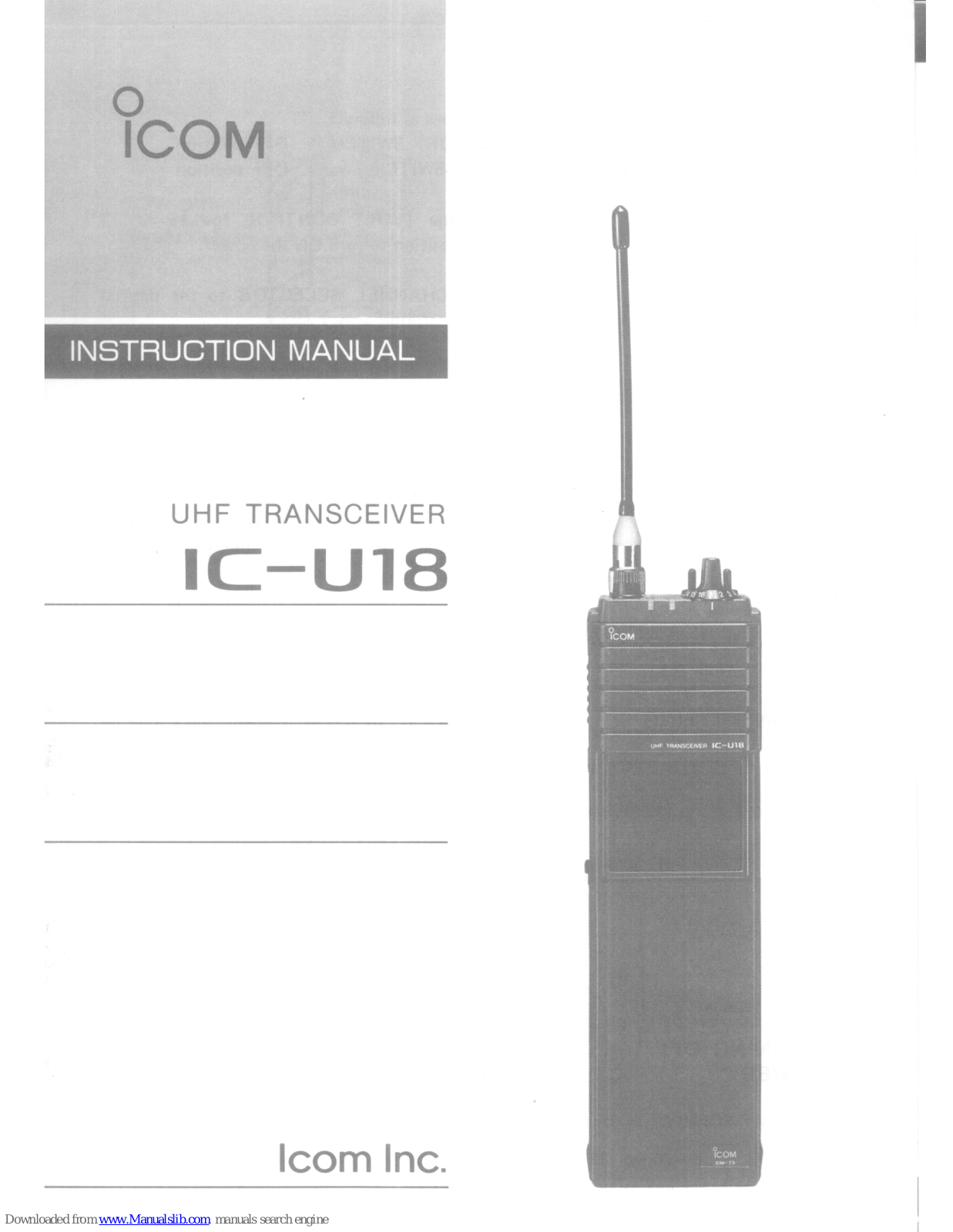 Icom IC-U18 Instruction Manual