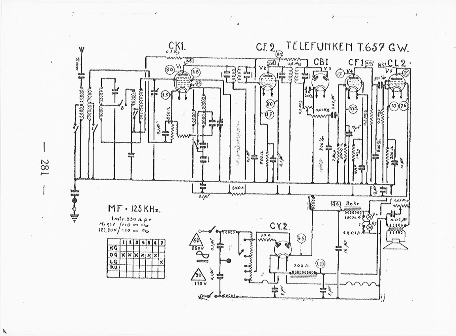 Telefunken 657-GW Schematic