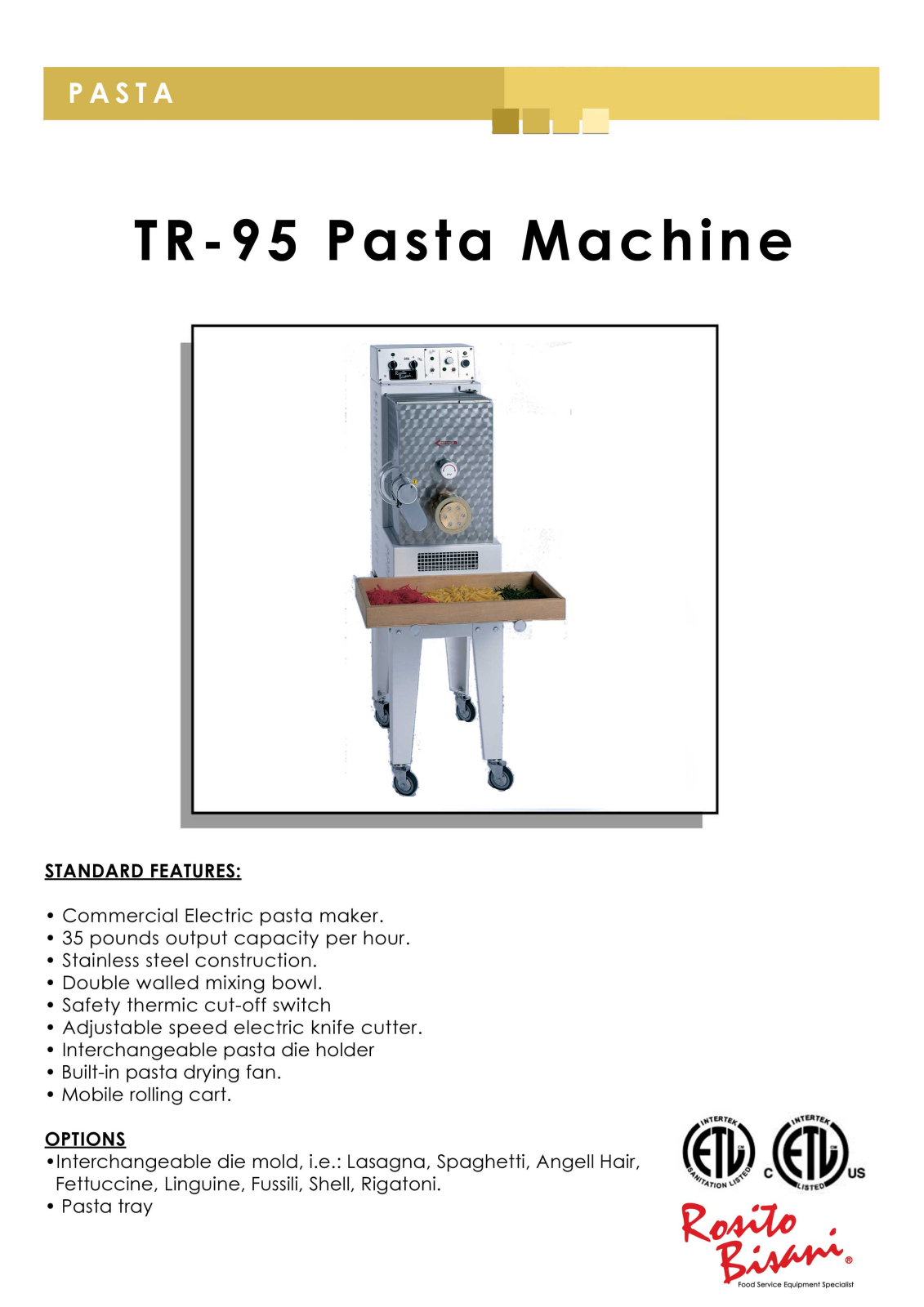 Rosito Basani TR-95 User Manual