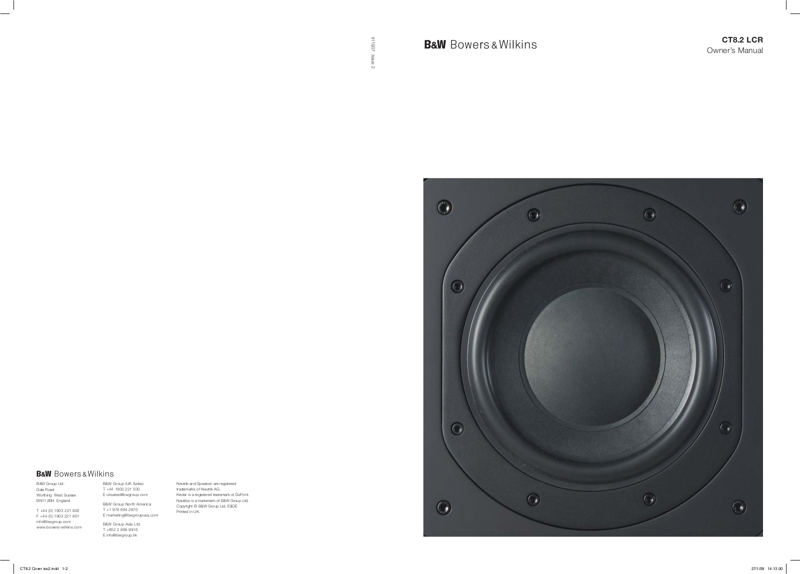 Bowers and Wilkins CT-8.2-LCR Owners manual