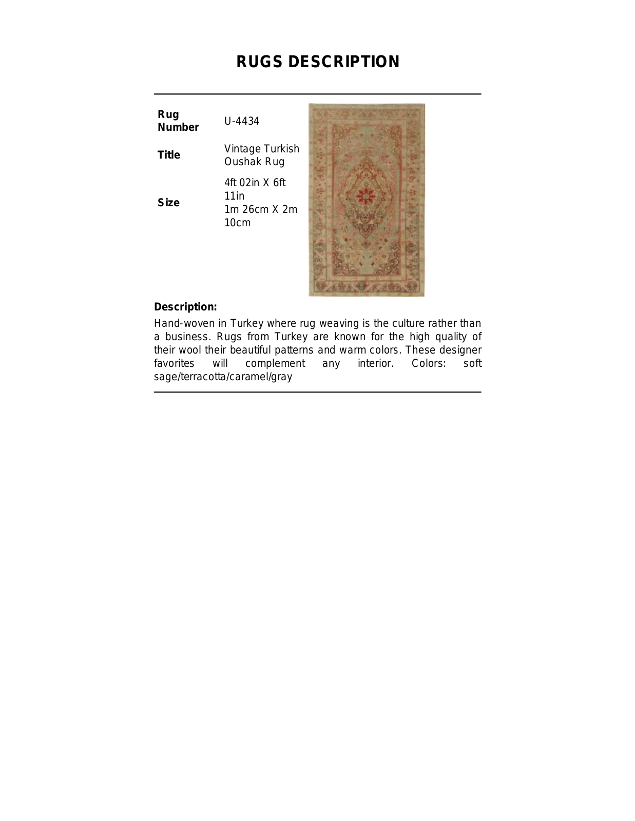 Lavender Oriental Carpets LOXC1097 Specifications - ManualMachine.com