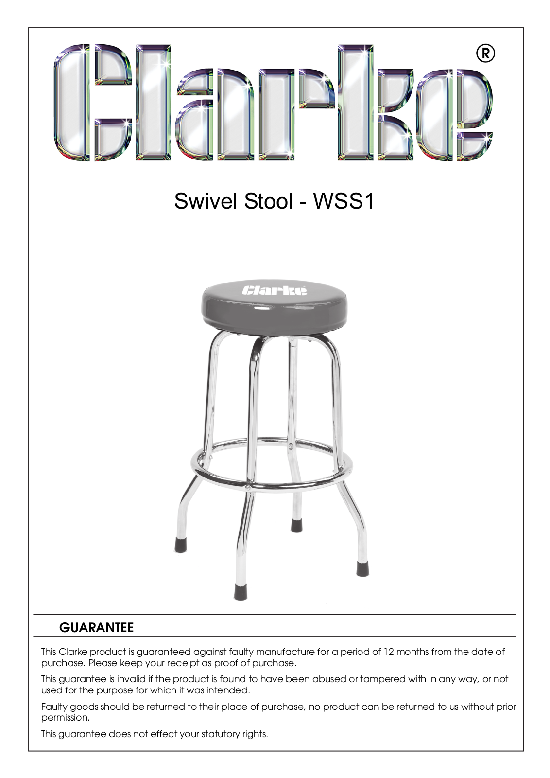 Clarke WSS 1, 7630182 User guide - ManualMachine.com
