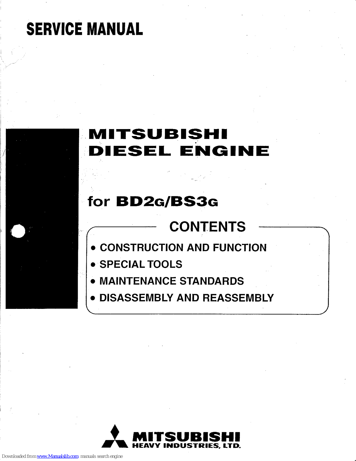 Mitsubishi Heavy Industries BD2G, BS3G, S4E2 Service Manual