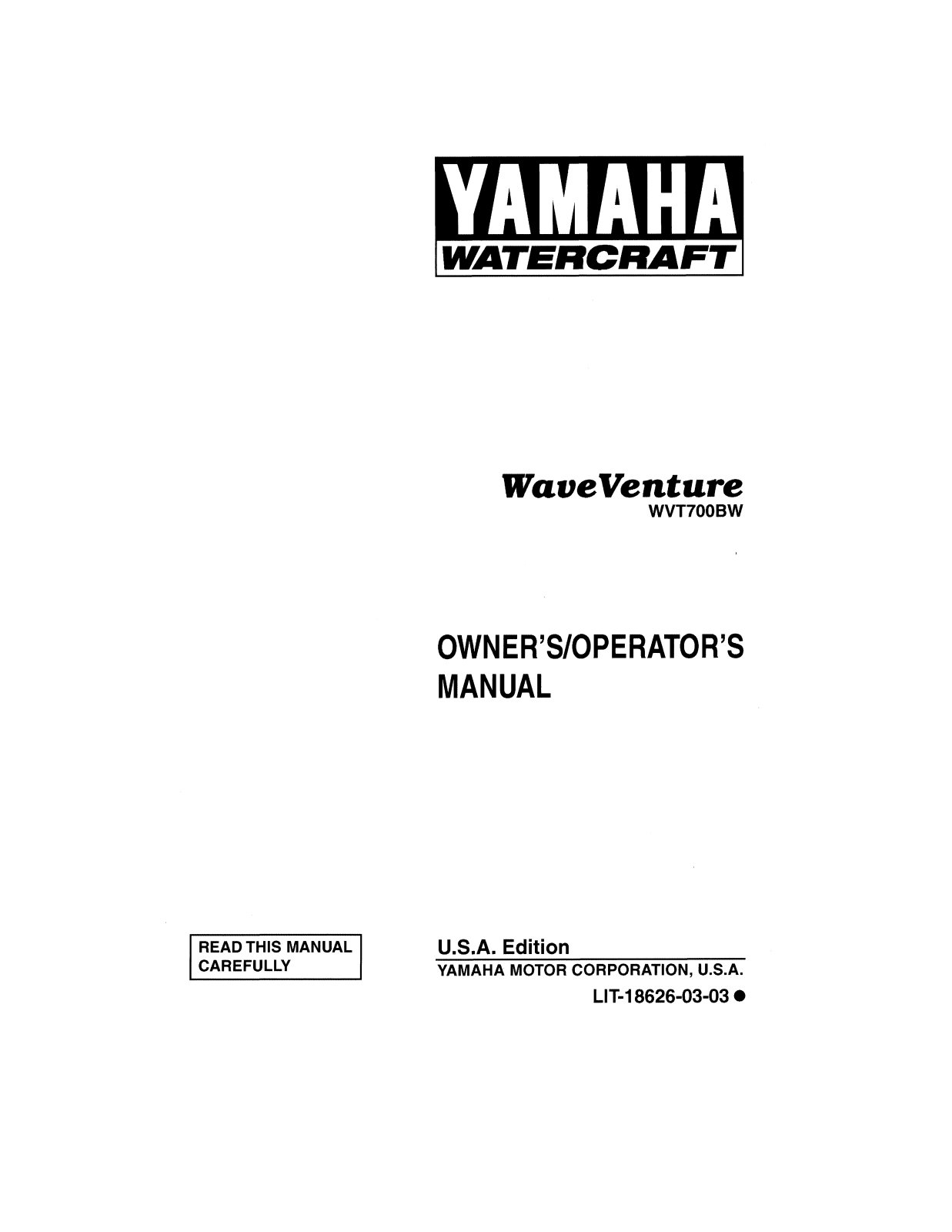 Yamaha WVT799BW User Manual