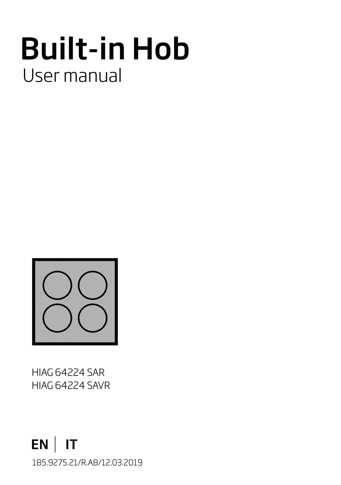 Beko HIAG 64224 SAR, HIAG 64224 SAVR User manual