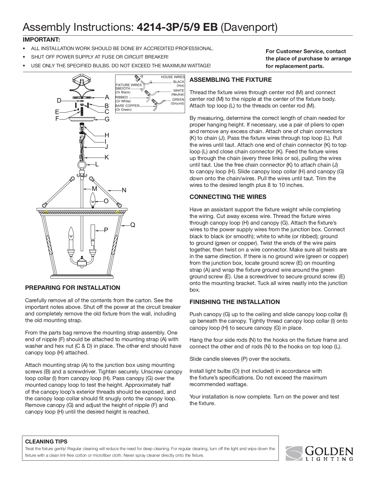 Golden Lighting 4214-3P-5-9 EB User Manual