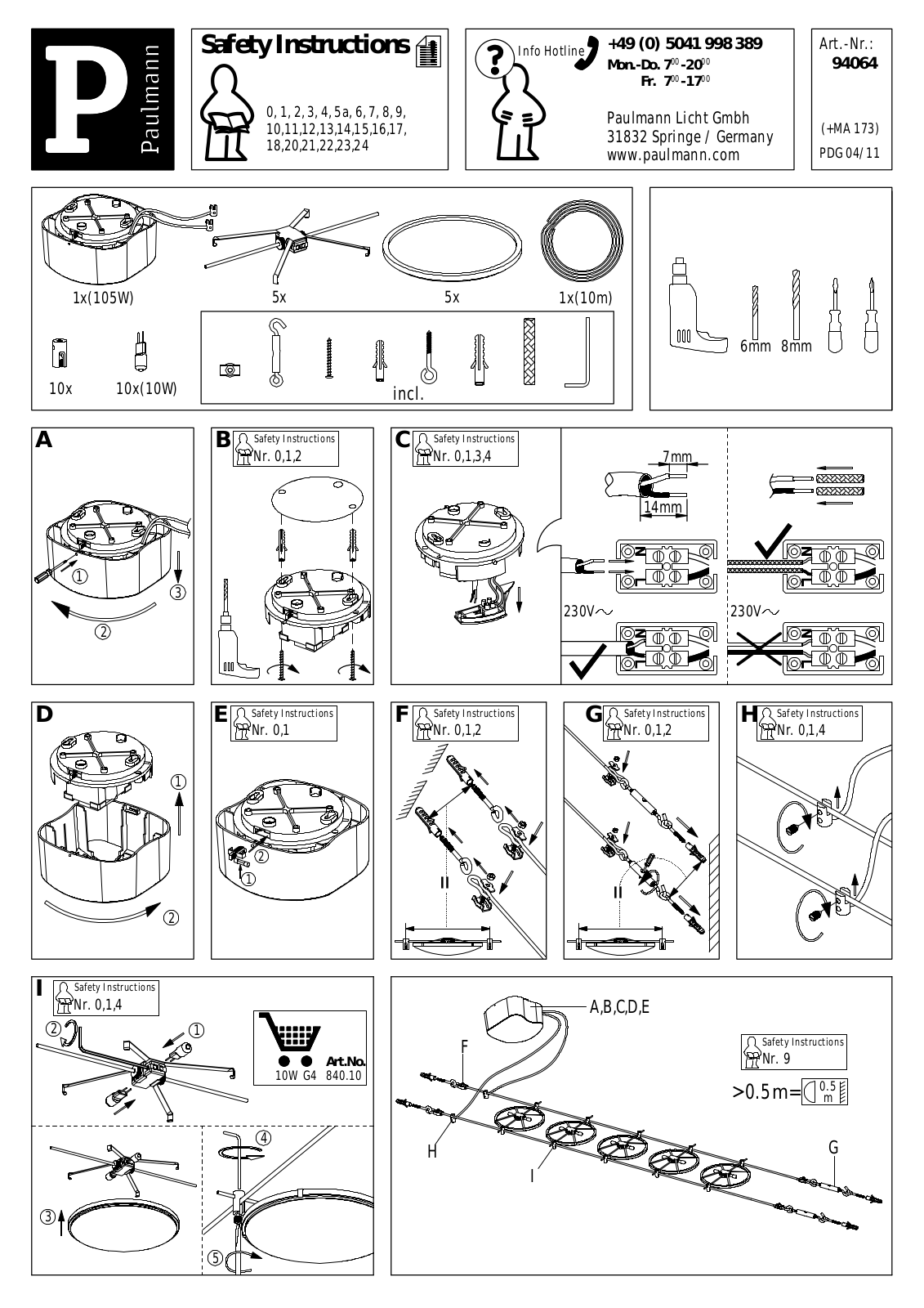Paulmann 94064 Safety instructions - ManualMachine.com