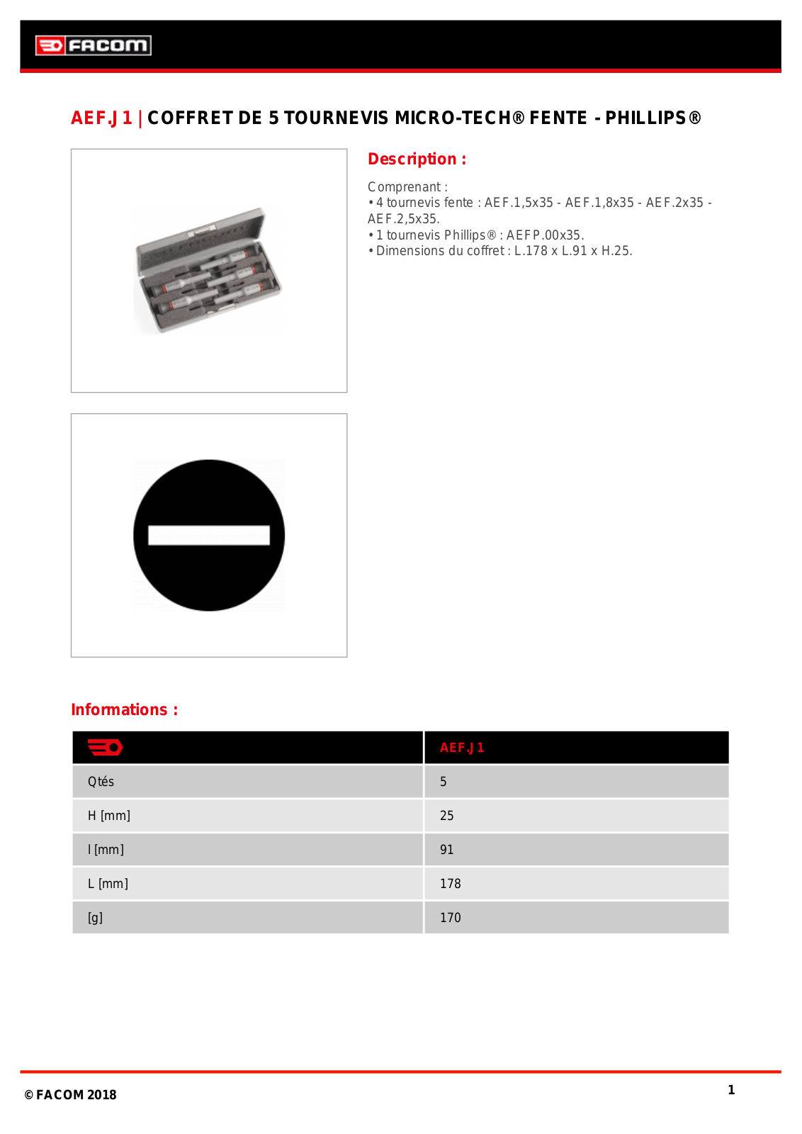Facom AEF.J1PB Specification
