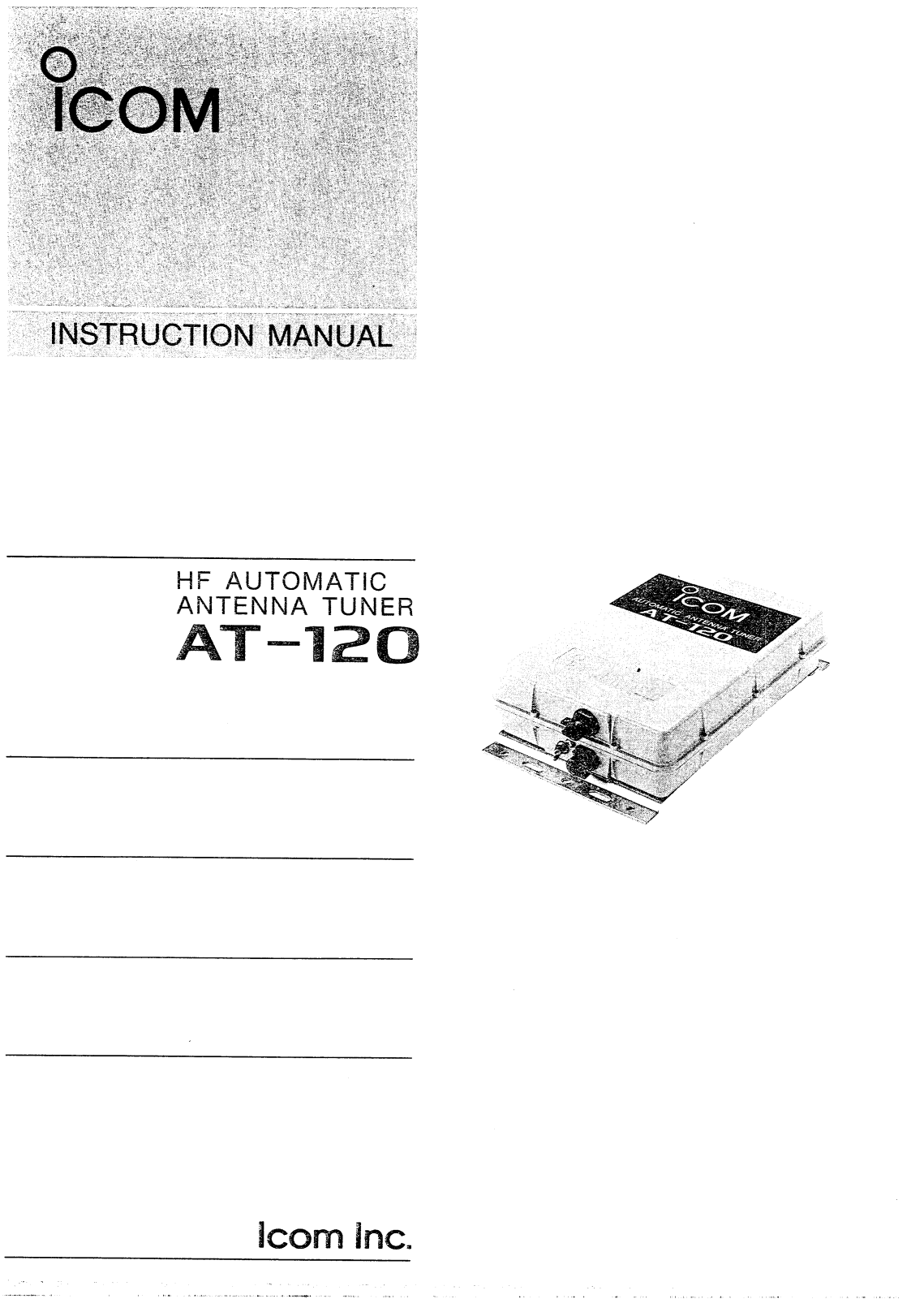 Icom AT-120 User Manual