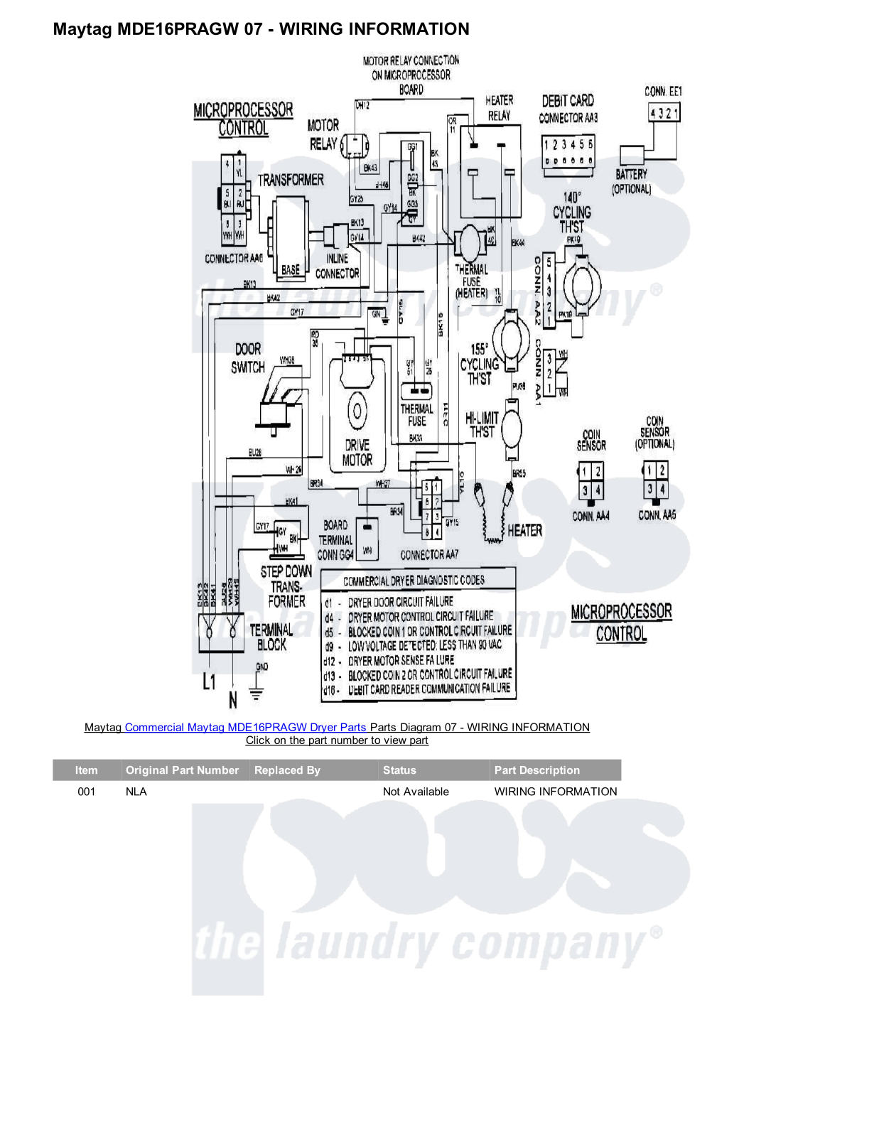 Maytag MDE16PRAGW Parts Diagram