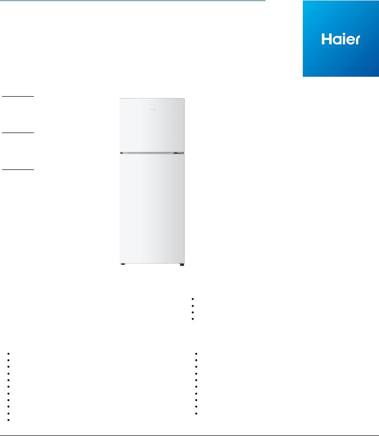 Haier HRF224FW Specifications Sheet