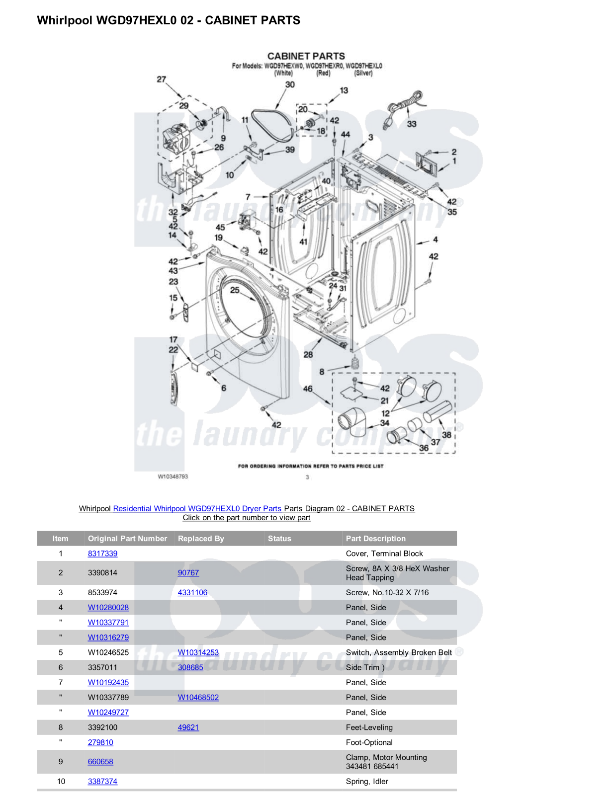 Whirlpool WGD97HEXL0 Parts Diagram