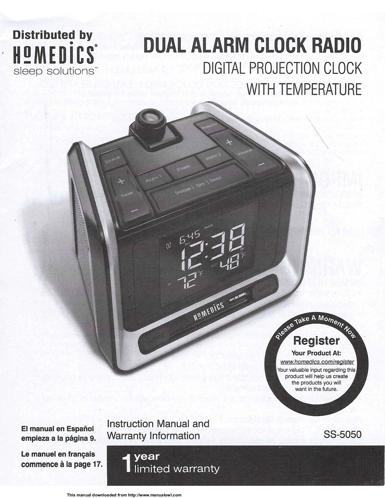 HoMedics SS-5050 Instruction Manual And Warranty Information