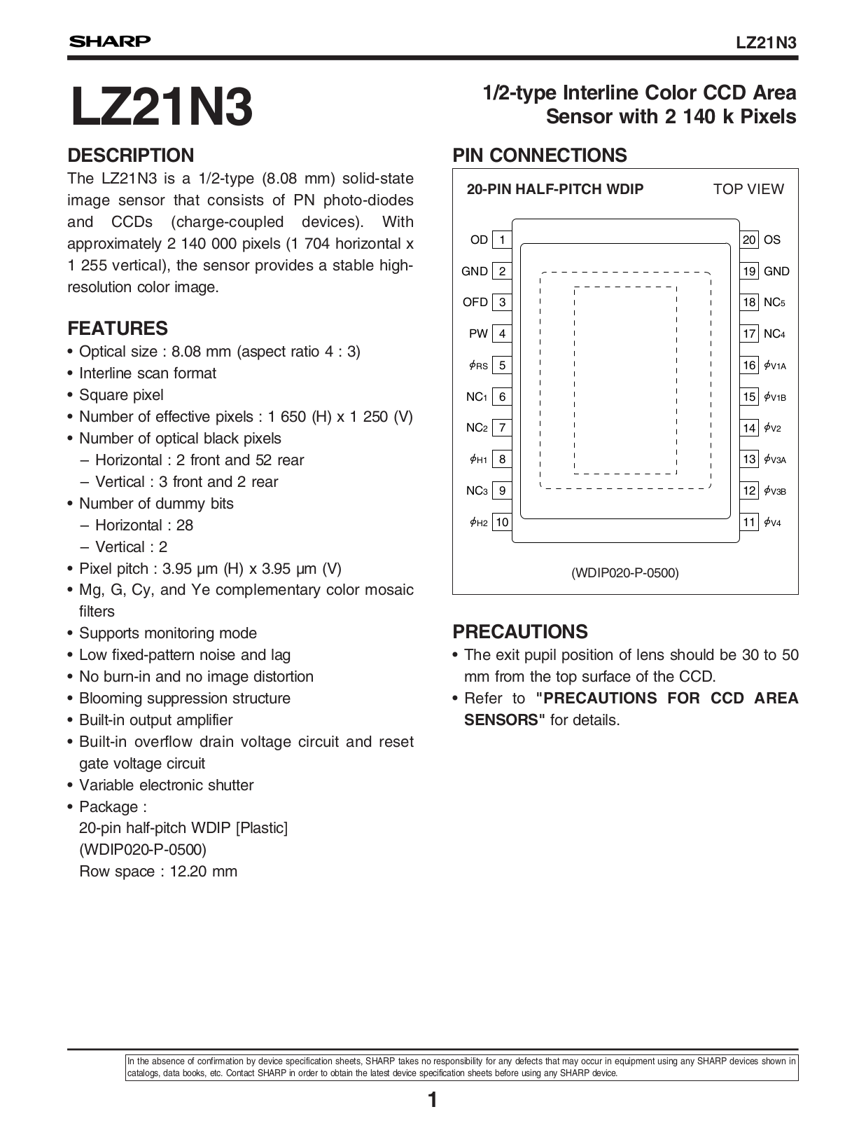 Sharp LZ21N3 Datasheet