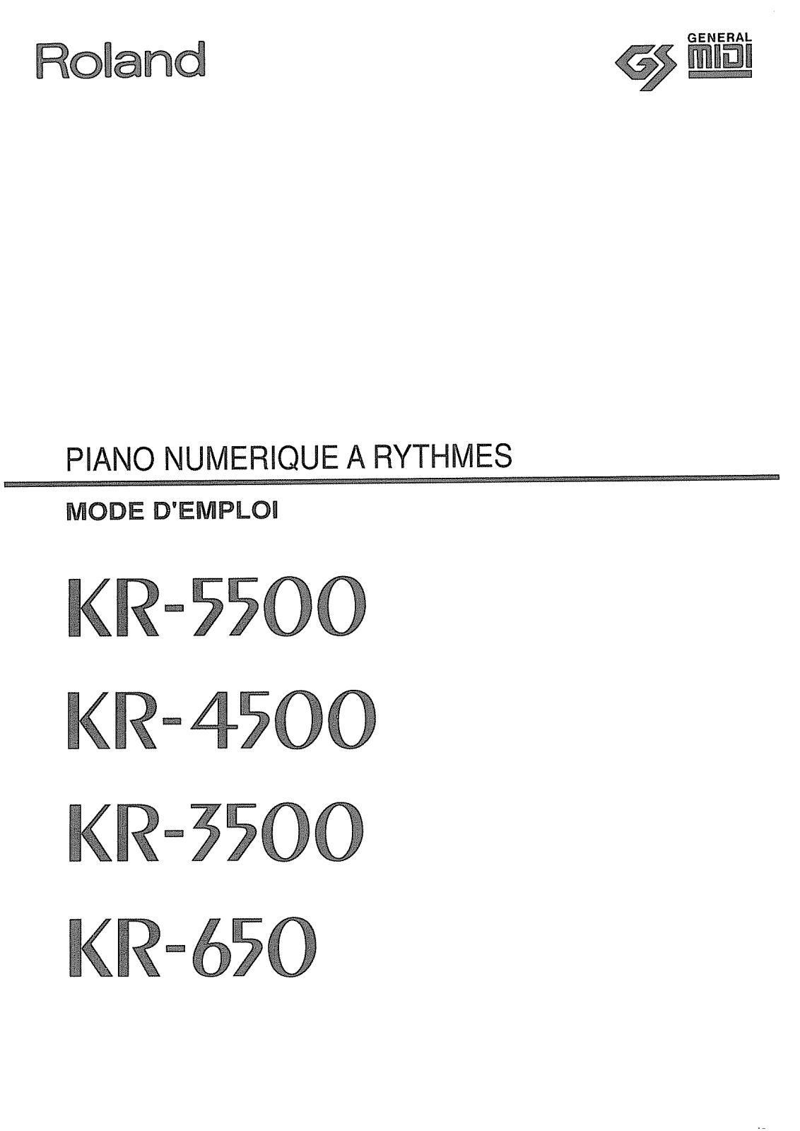 ROLAND KR-3500, KR-650 User Manual