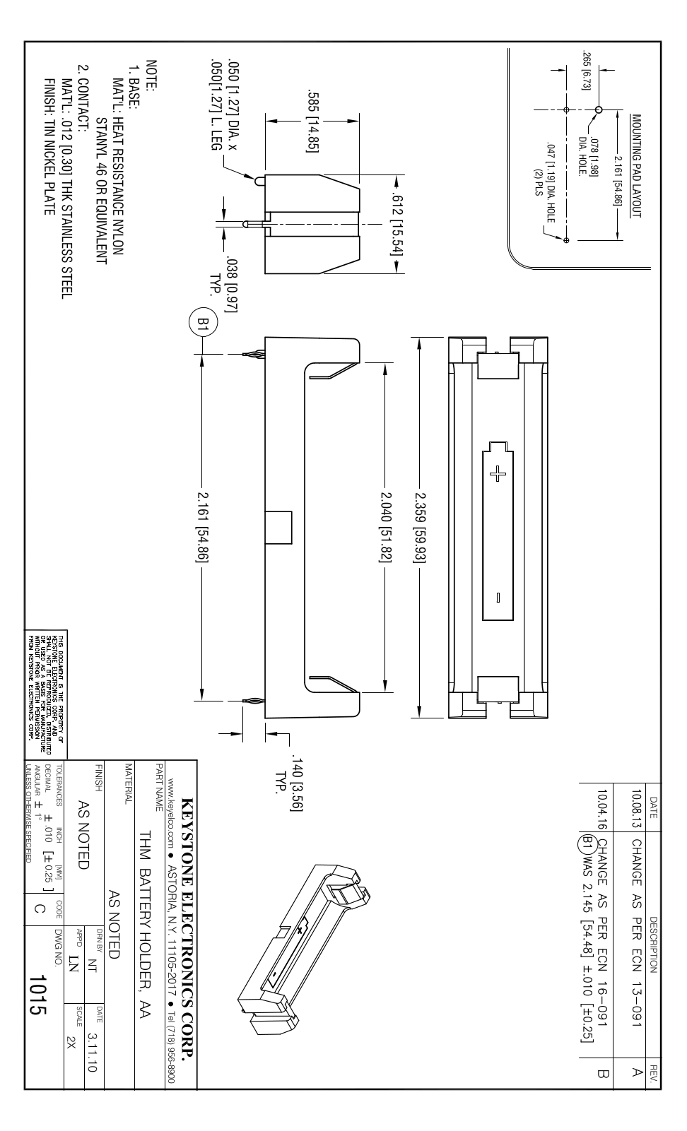 KEYSTONE KEYSTONE 1015 Datasheet - ManualMachine.com
