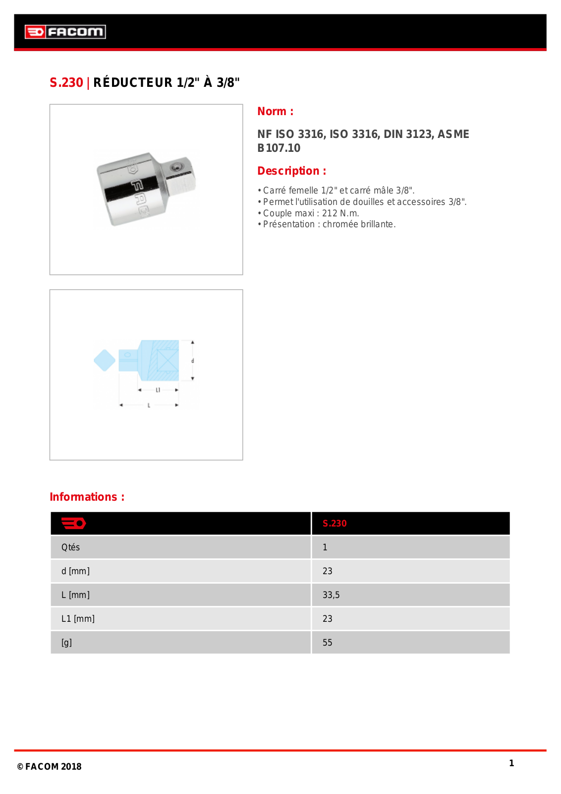 Facom S.230 Specification - ManualMachine.com