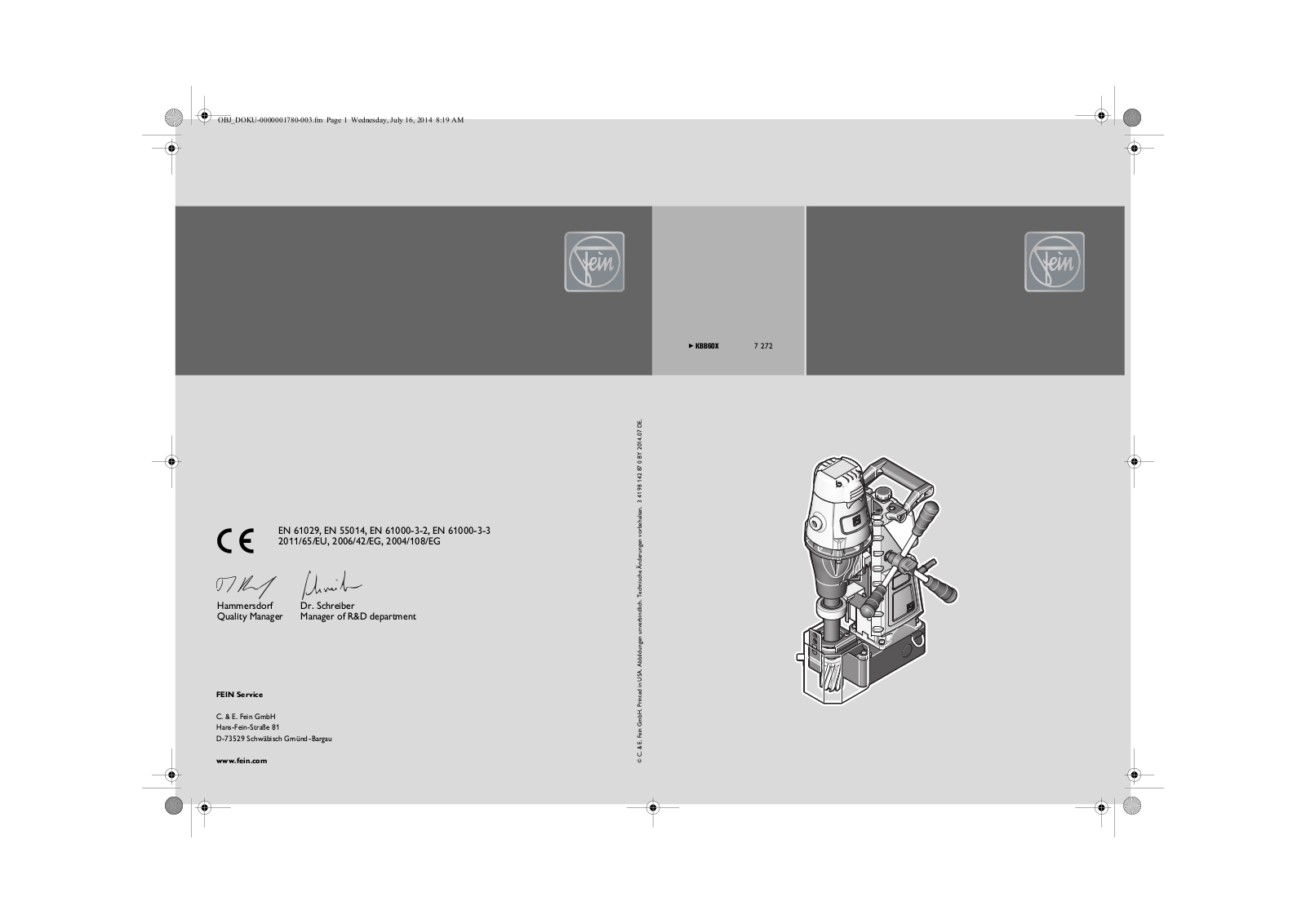 Fein KBB60X User Manual