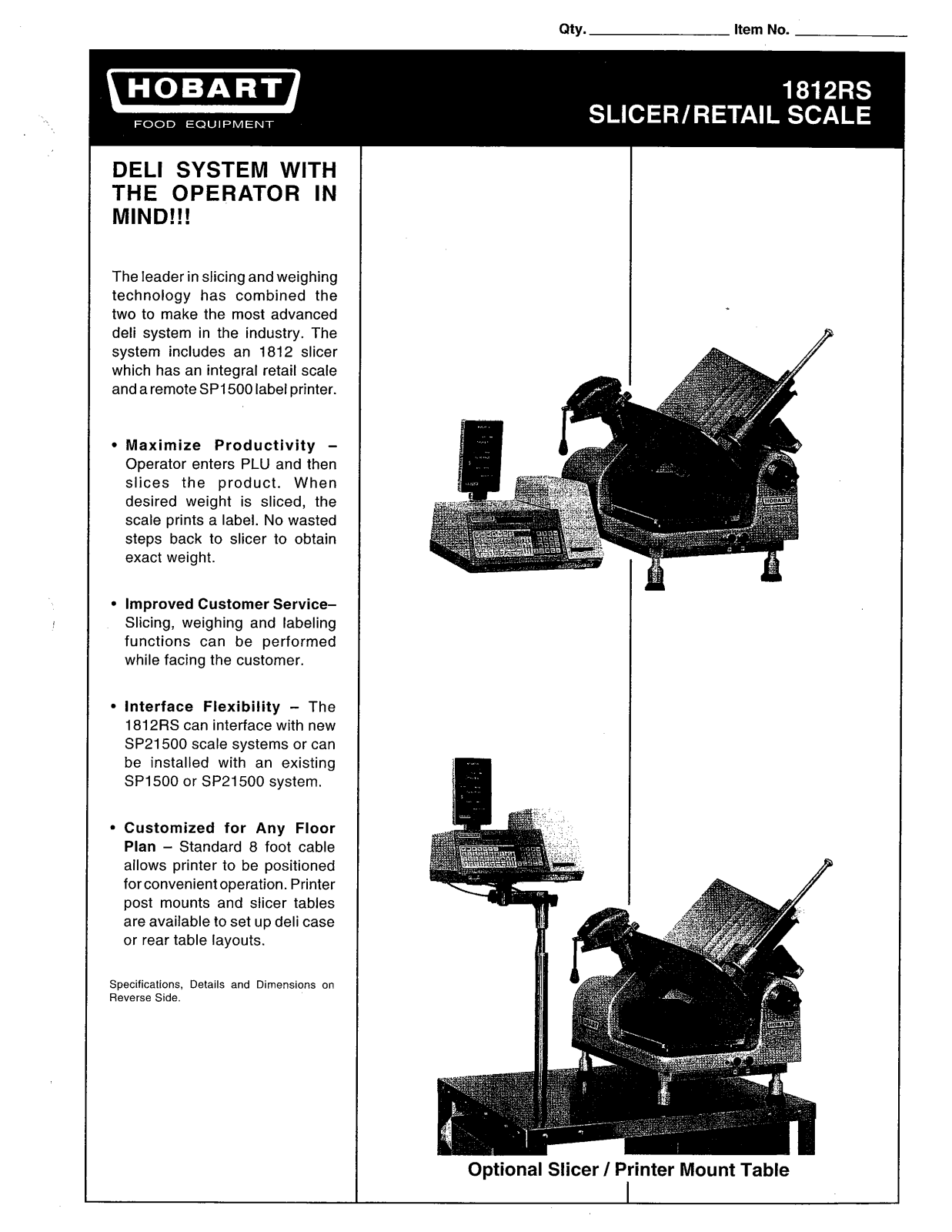 Hobart Food Machines 1812RS User Manual