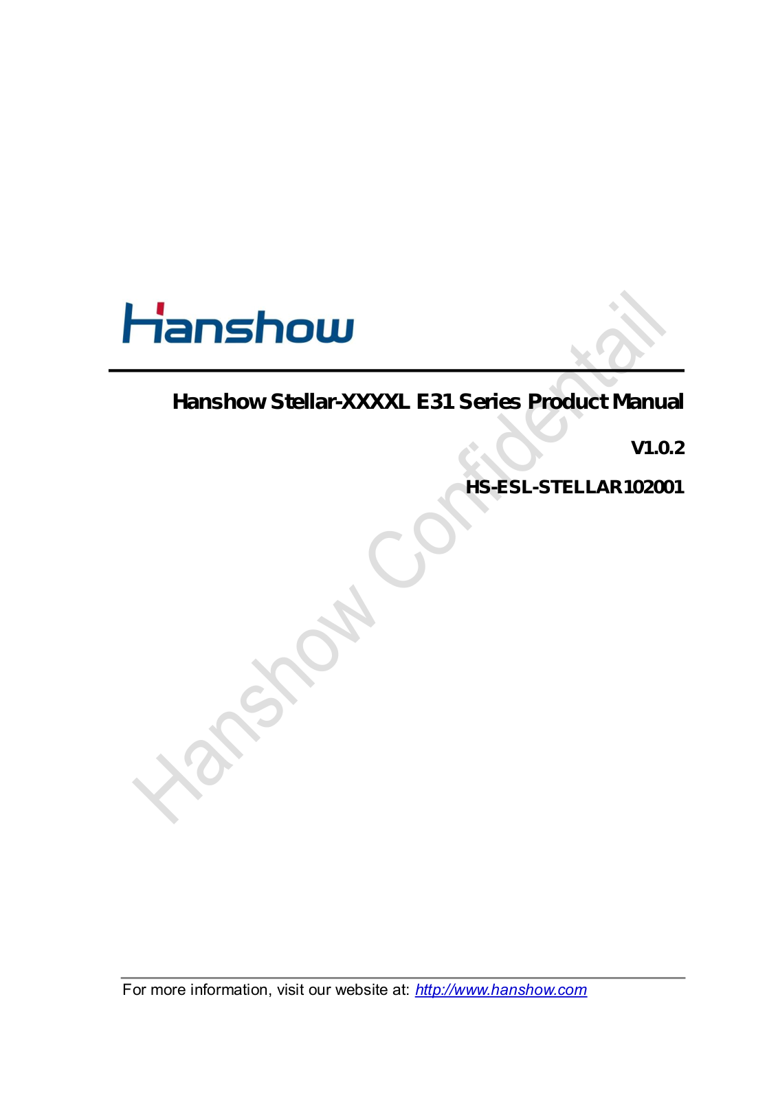 Zhejiang Hanshow Technology XXXXL3N Users manual