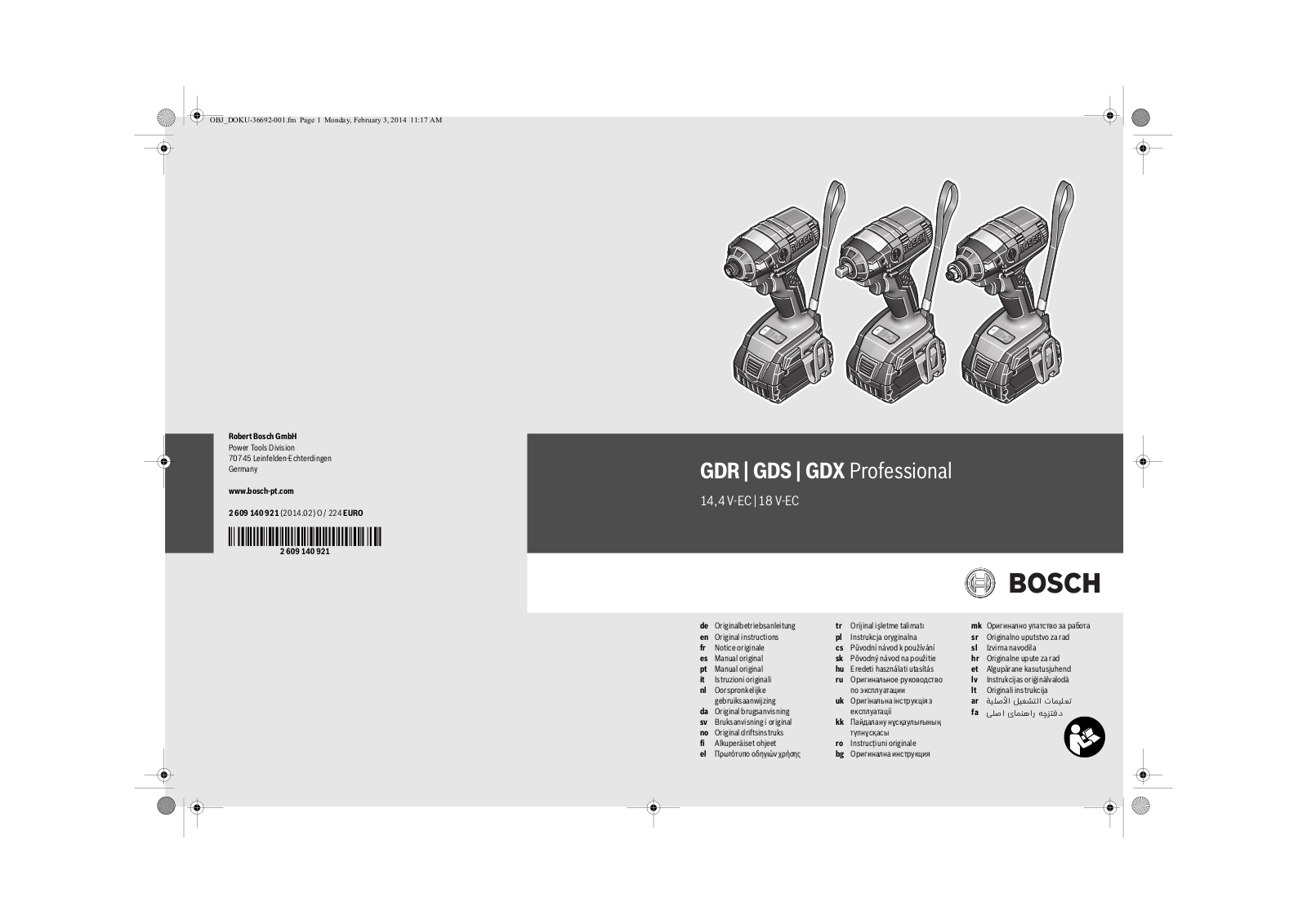 Bosch GDX 18 V-EC User manual