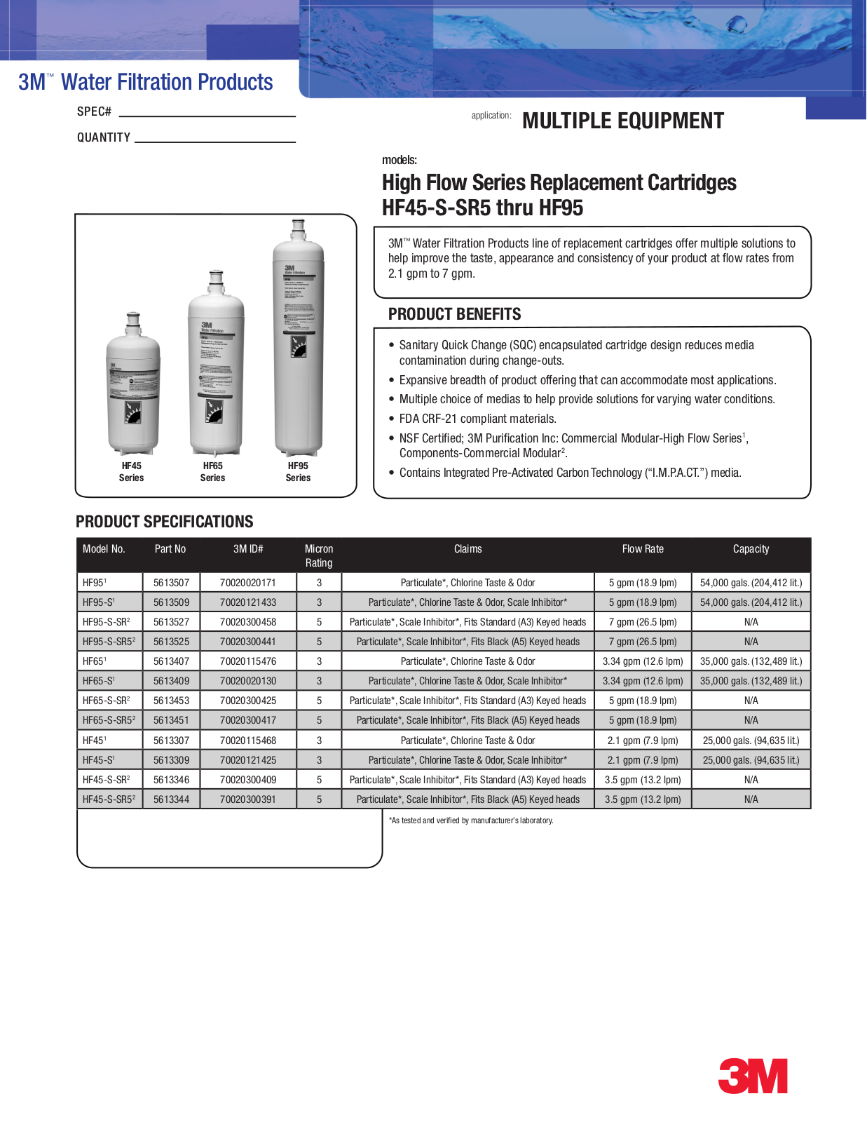 3M HF45-S-SR5 User Manual