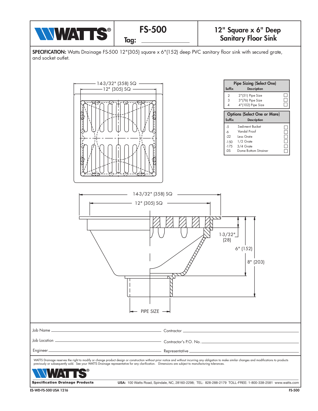 Watts FS-500 User Manual