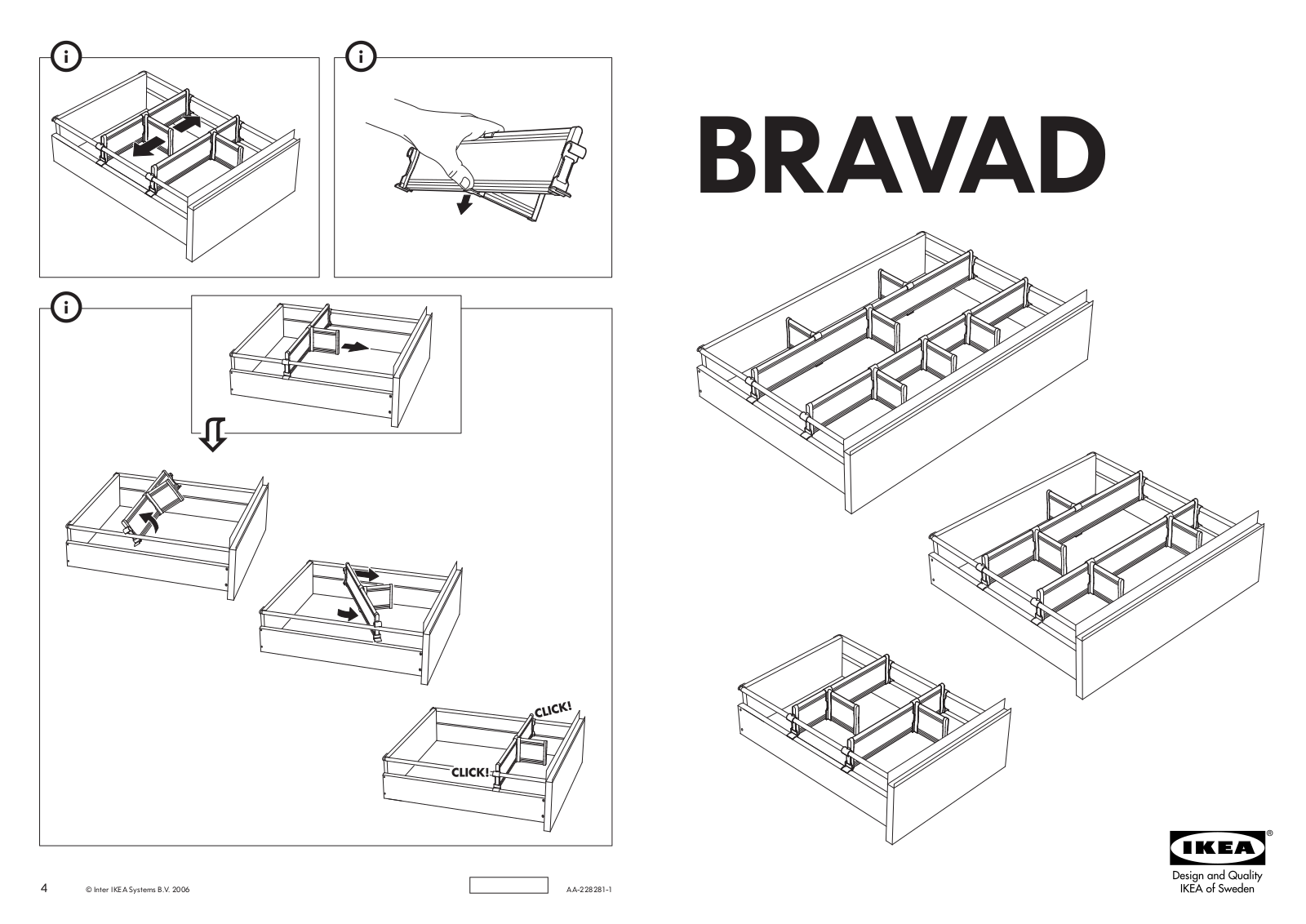 IKEA BRAVAD DIVIDER-DEEP DRAWER SET-8 32 Assembly Instruction