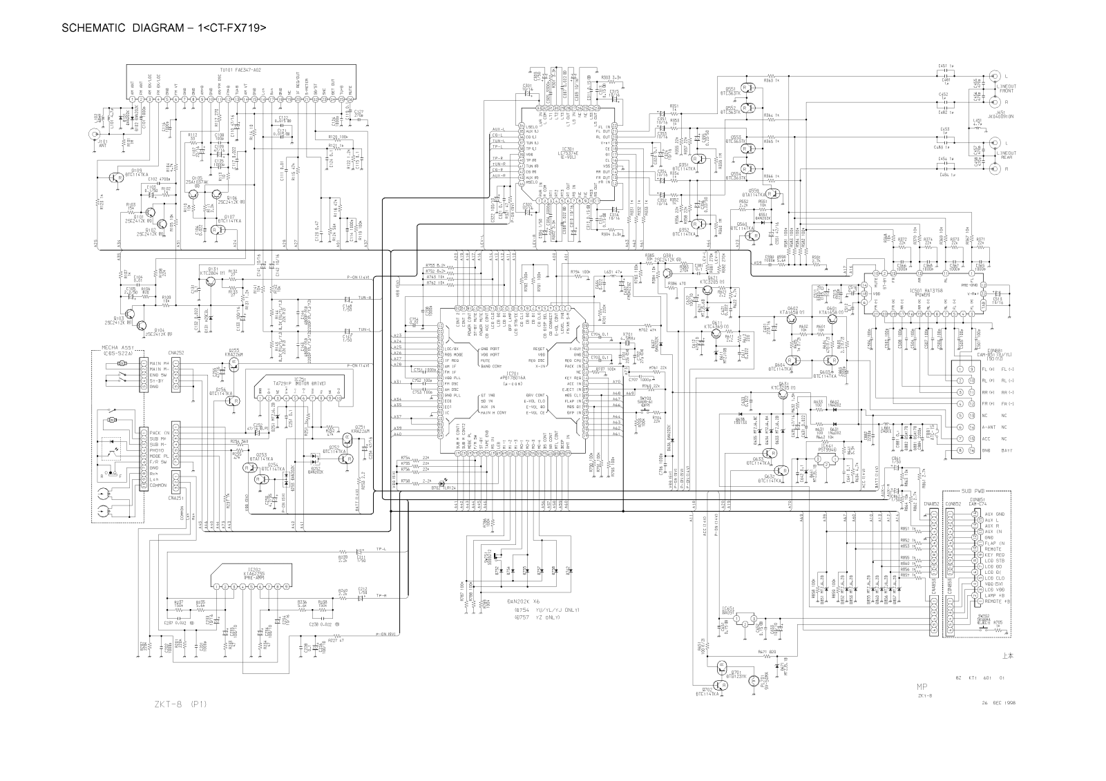 Aiwa CTFX-719, CTFX-729, CTFX-929 Schematic