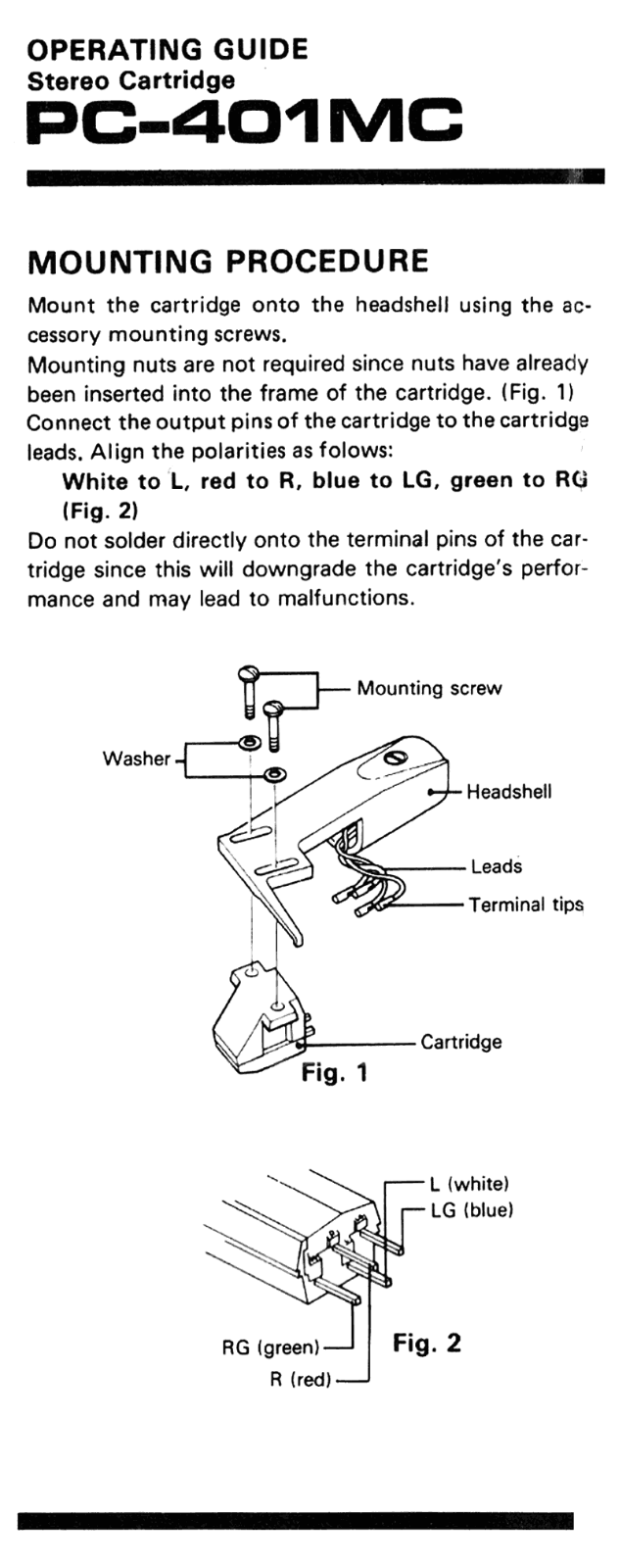 Pioneer PC-401-MC Owners manual