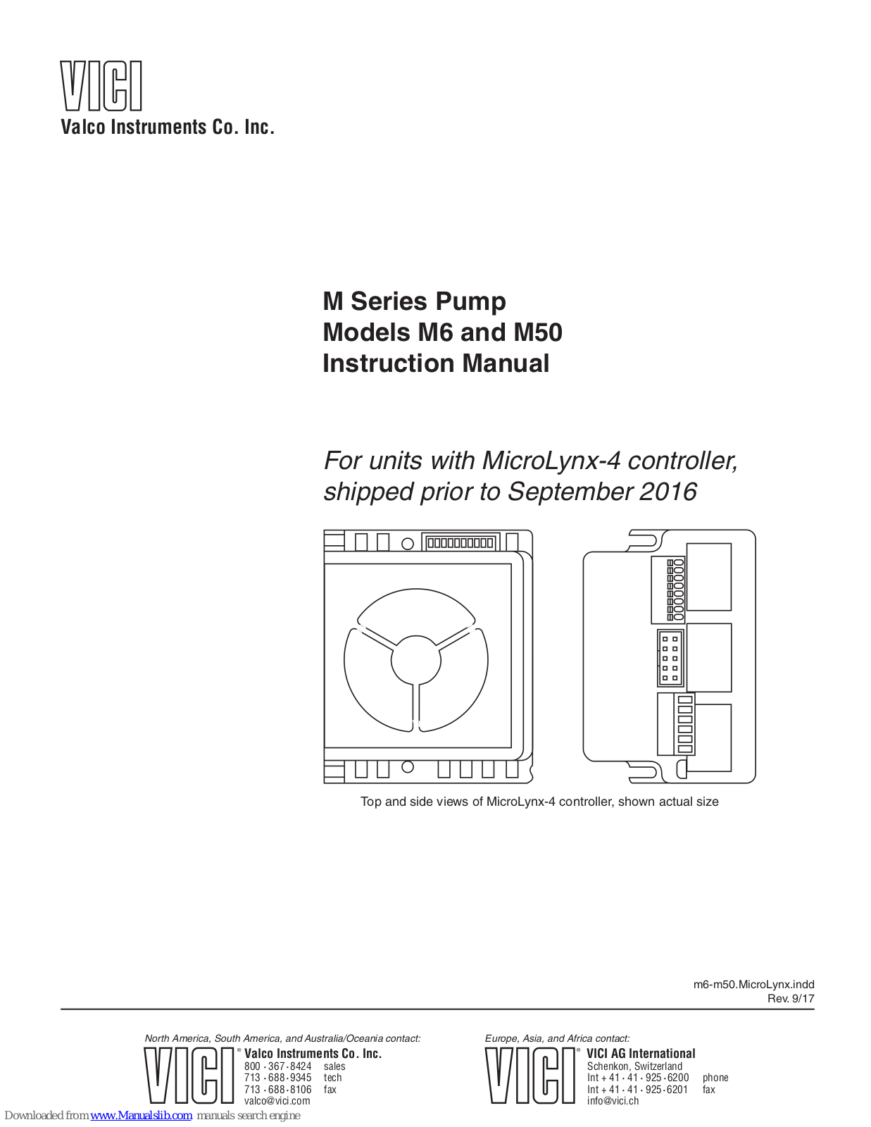 VICI M Series, M6 Instruction Manual - ManualMachine.com