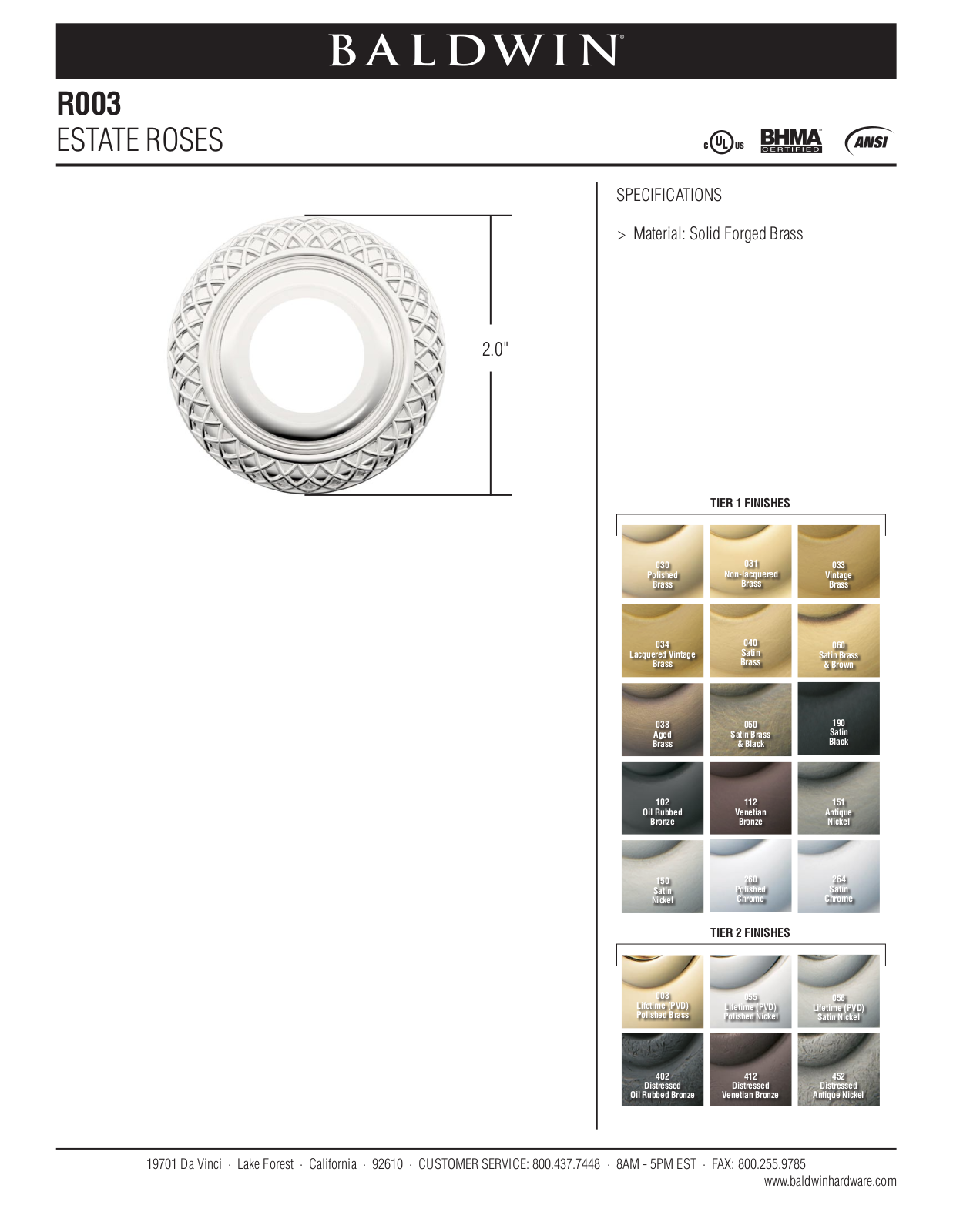 Baldwin R003 User Manual