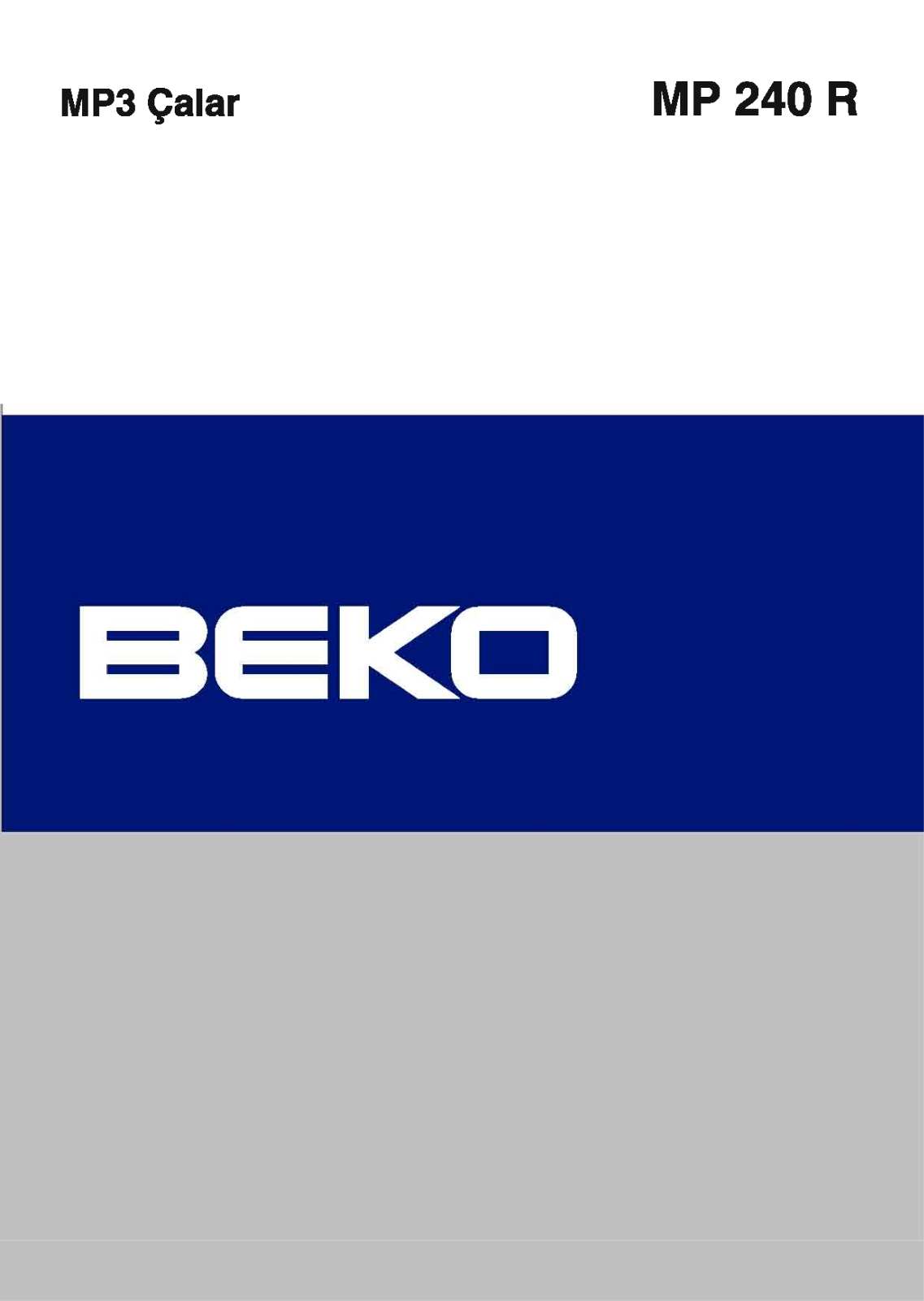 Beko MP 240 R User Manual