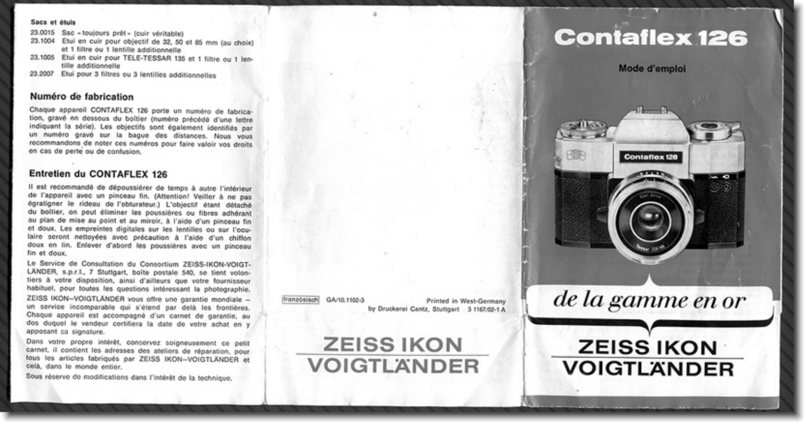 ZEISS IKON Contaflex 126 Instruction Manual