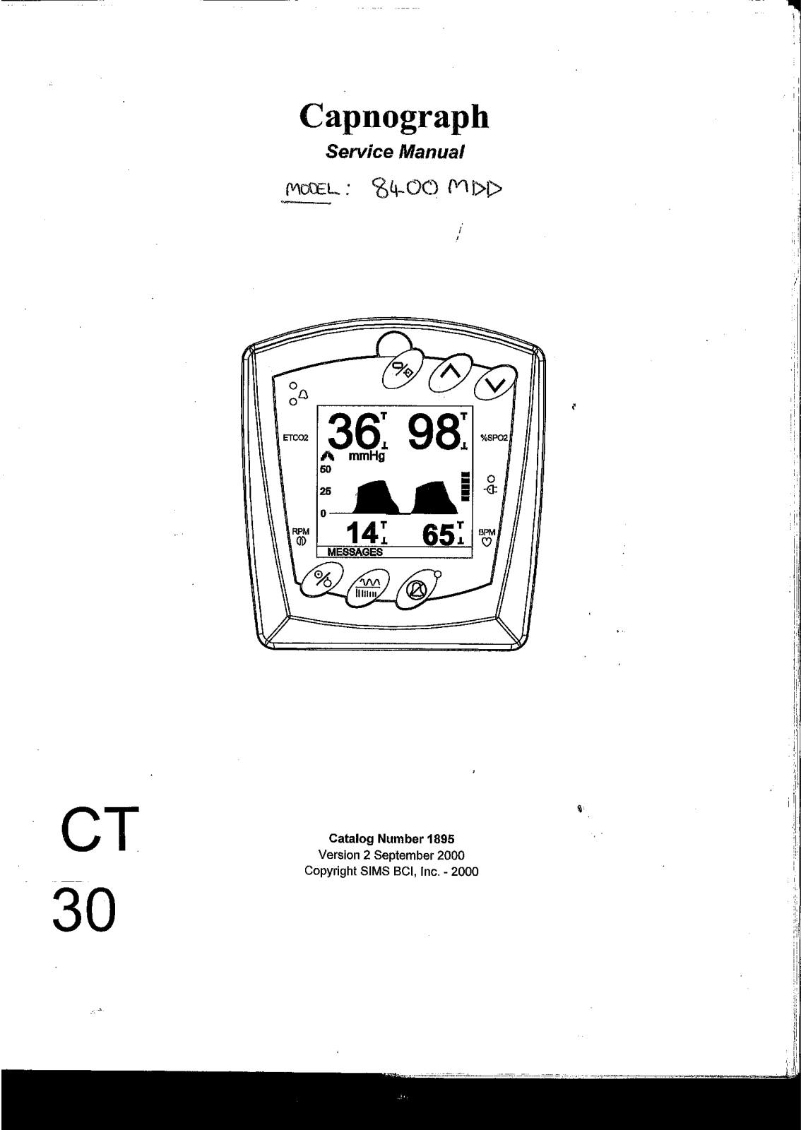 SIMS Graseby Capnograph 8400 Service Manual