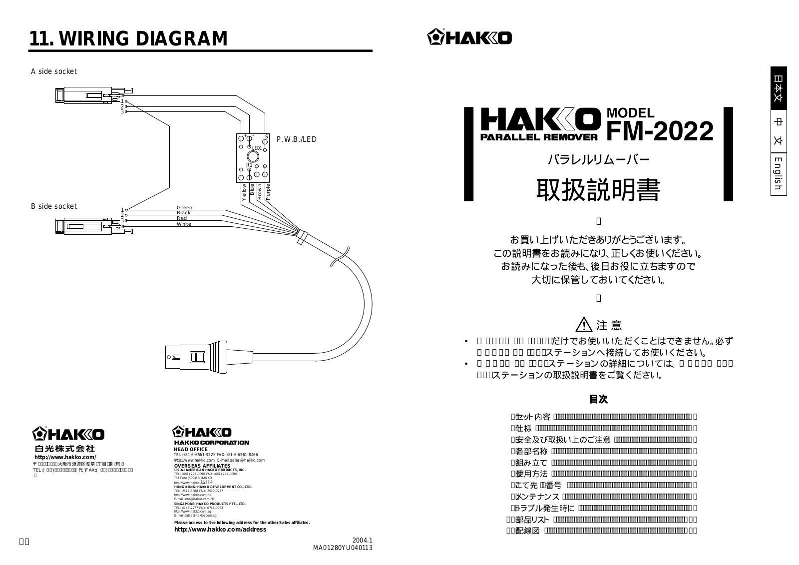 Hakko FM-2022 User Manual