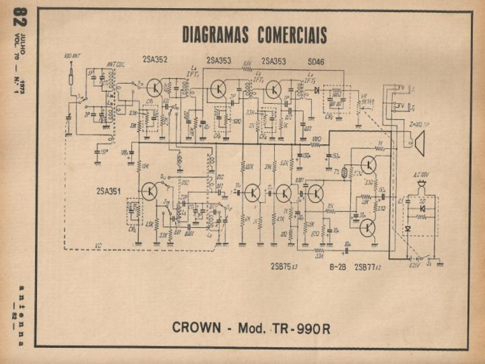 Crown TR-990R Schematic