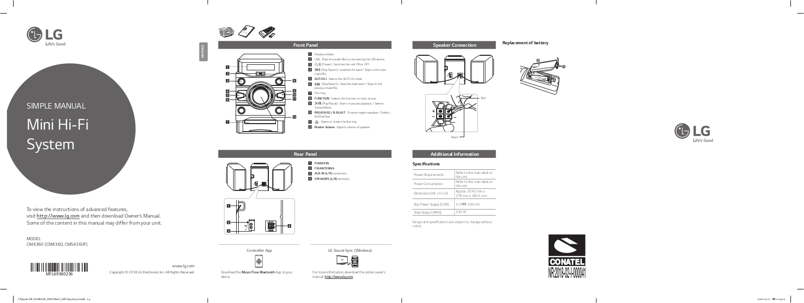 LG CM4360 User's Guide