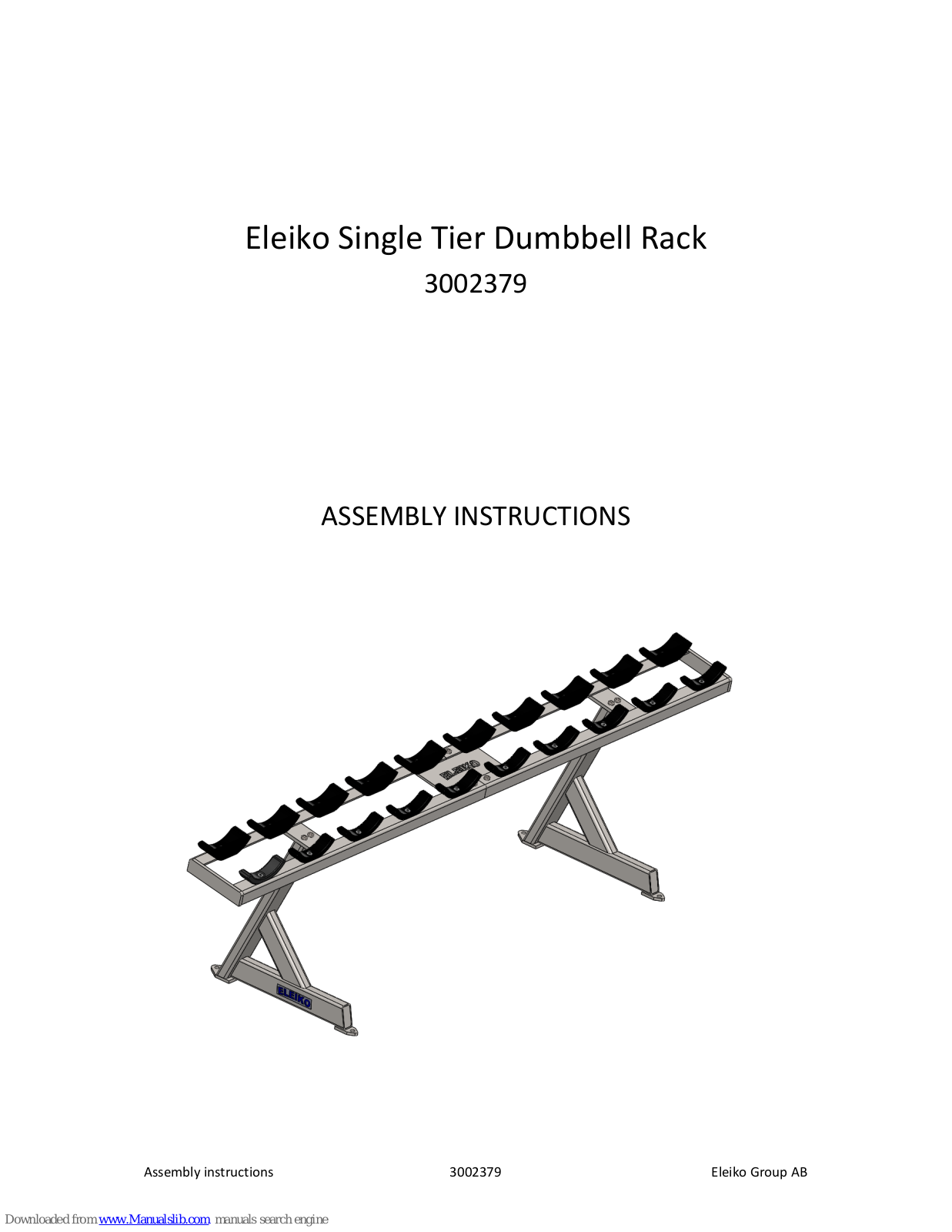 Eleiko 3002379 Assembly Instructions Manual