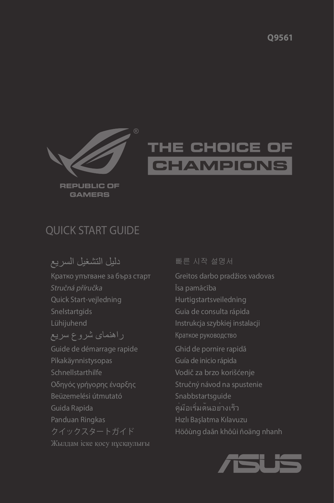 ASUS GR8, Q9561 User Manual