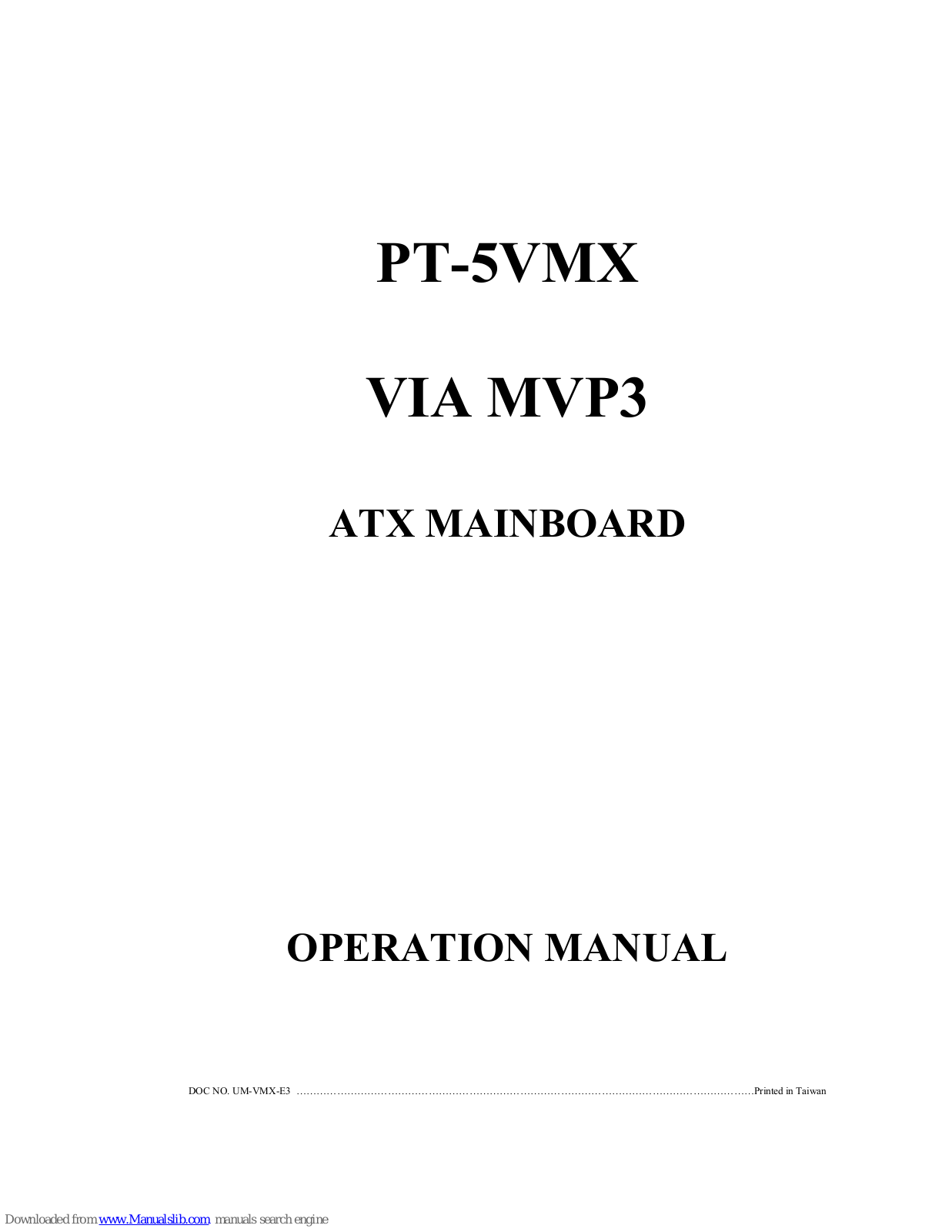 AZZA PT-5VMX Operation Manual