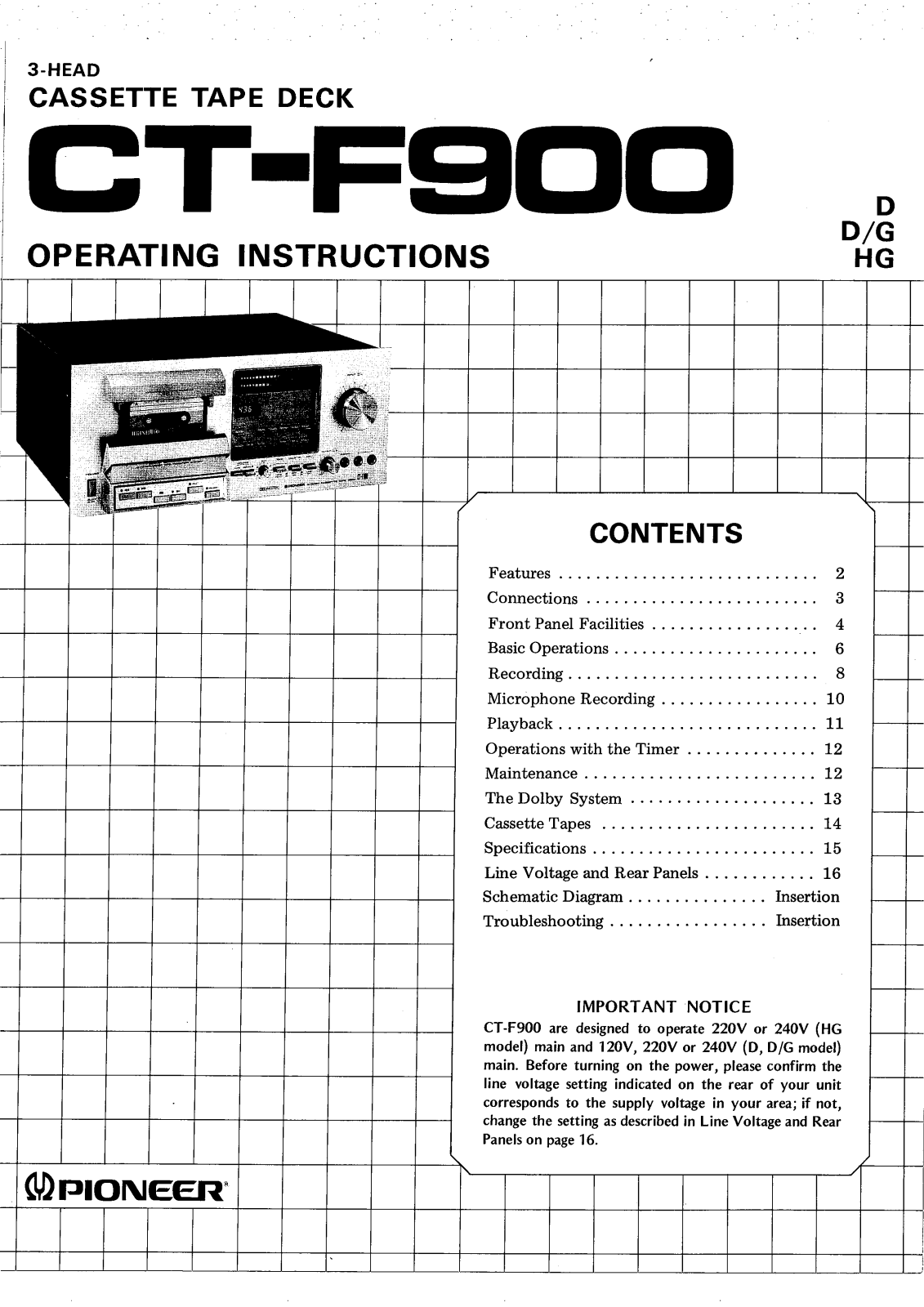 Pioneer CT-F900 User Manual